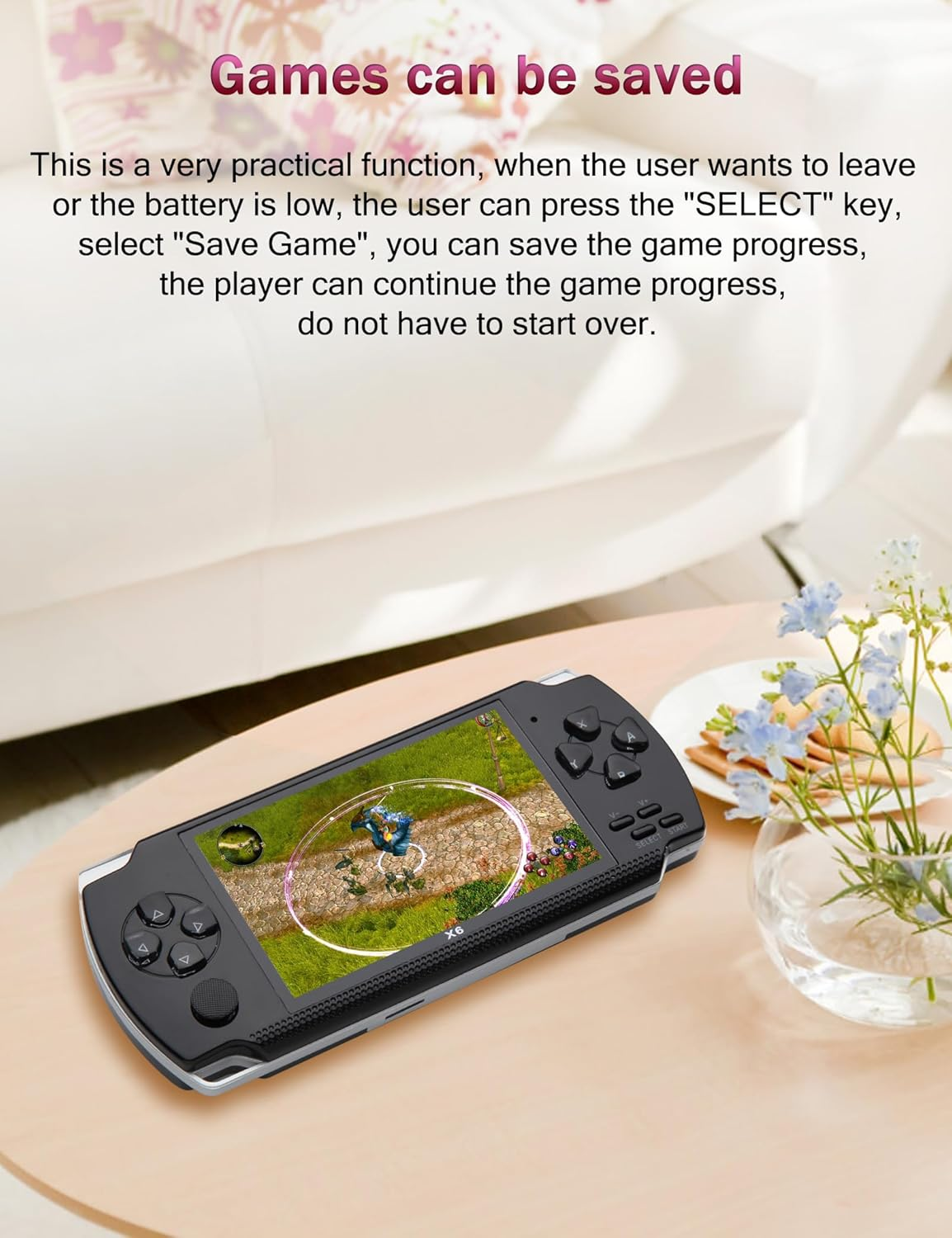 CZT 4.3 Inch Retro Game Console with Mps Mp4 Function Portable Video Game Console Built in 2000+ Games for GBA/GBC /GB/SFC/FC/SEGA/SMC Mp4 Mp5 Holiday/Birthday Gifts(Black)