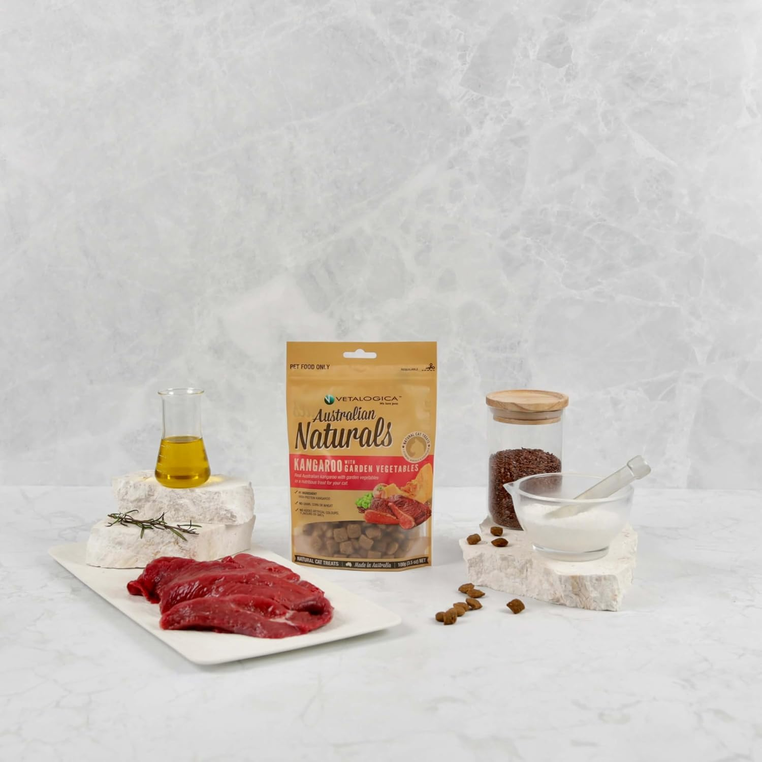 Vetalogica Australian Naturals Soft-Moist Grain Free Australian Made All Ages Kangaroo Cat Treat 100 G