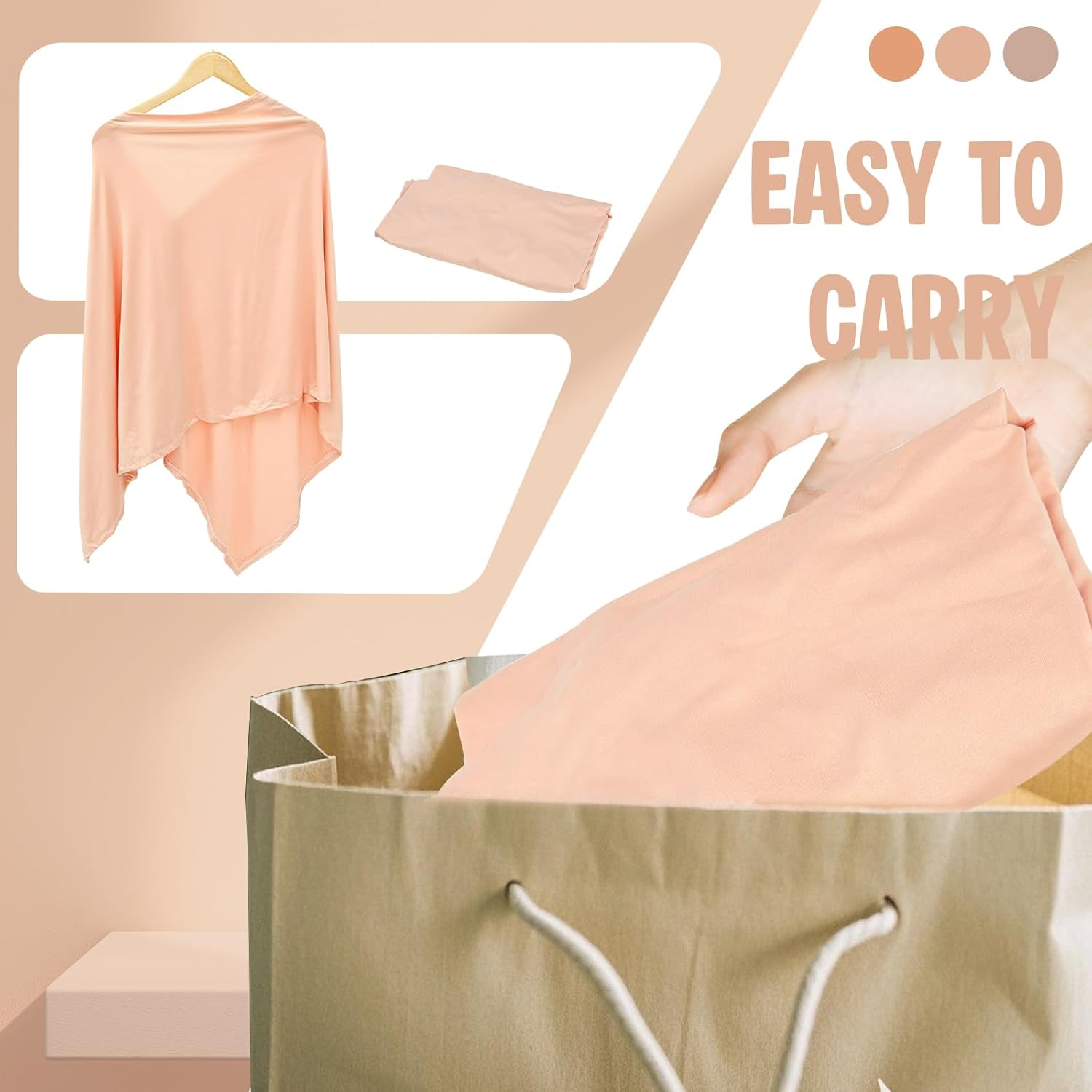 Nursing Cover for Breastfeeding, Solid Color Feeding Shawl Nursing Privacy Poncho for Home Travel Multipurpose Breathable Baby Car Seat Canopy for Women Baby image number 5