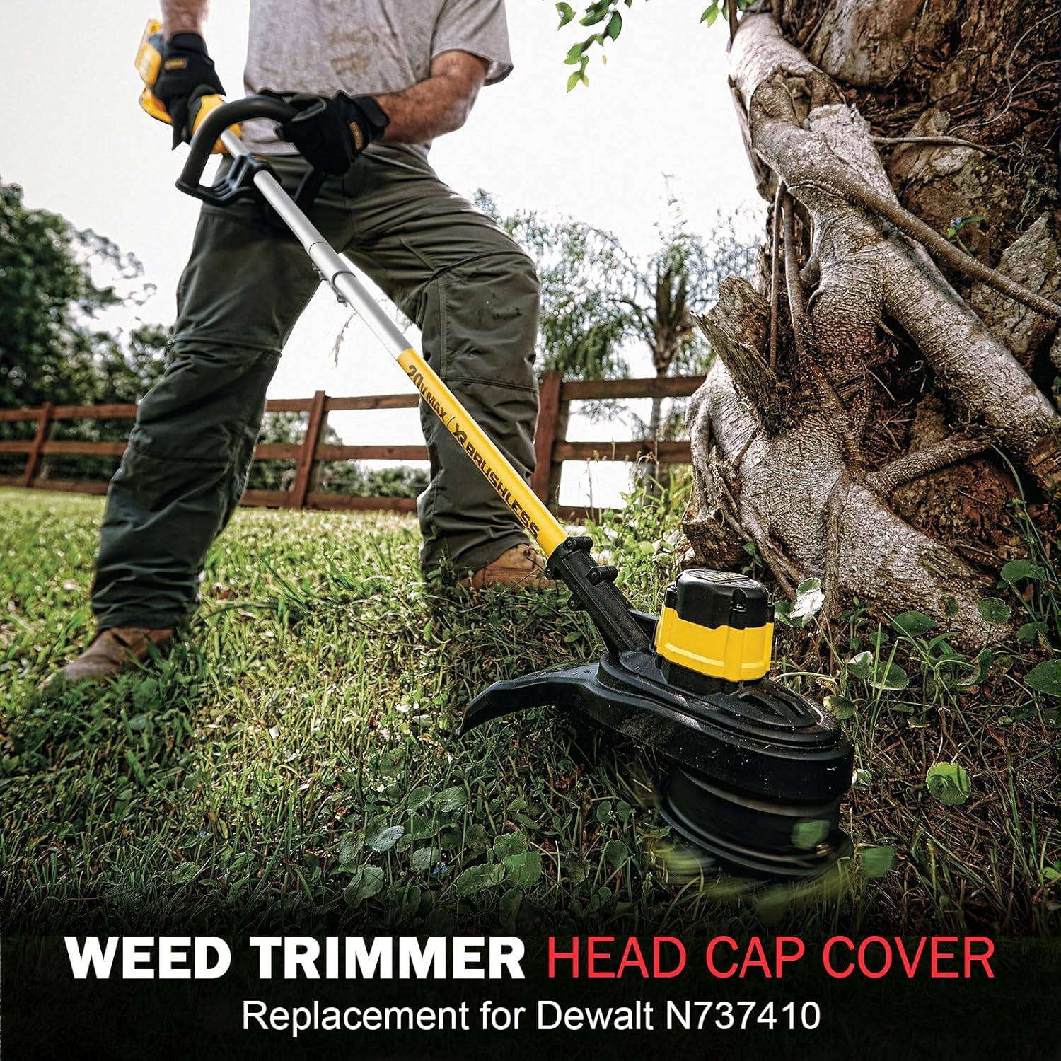 DWO1DT995 Weed Trimmer Head Cap Replacement for Dewalt String Trimmer Head with Weedeater Spring and Cap &lrm;Parts, String Trimmer Cap Cover for Dewalt DCST922P1 DCST922B DCST972X1, Black image number 5