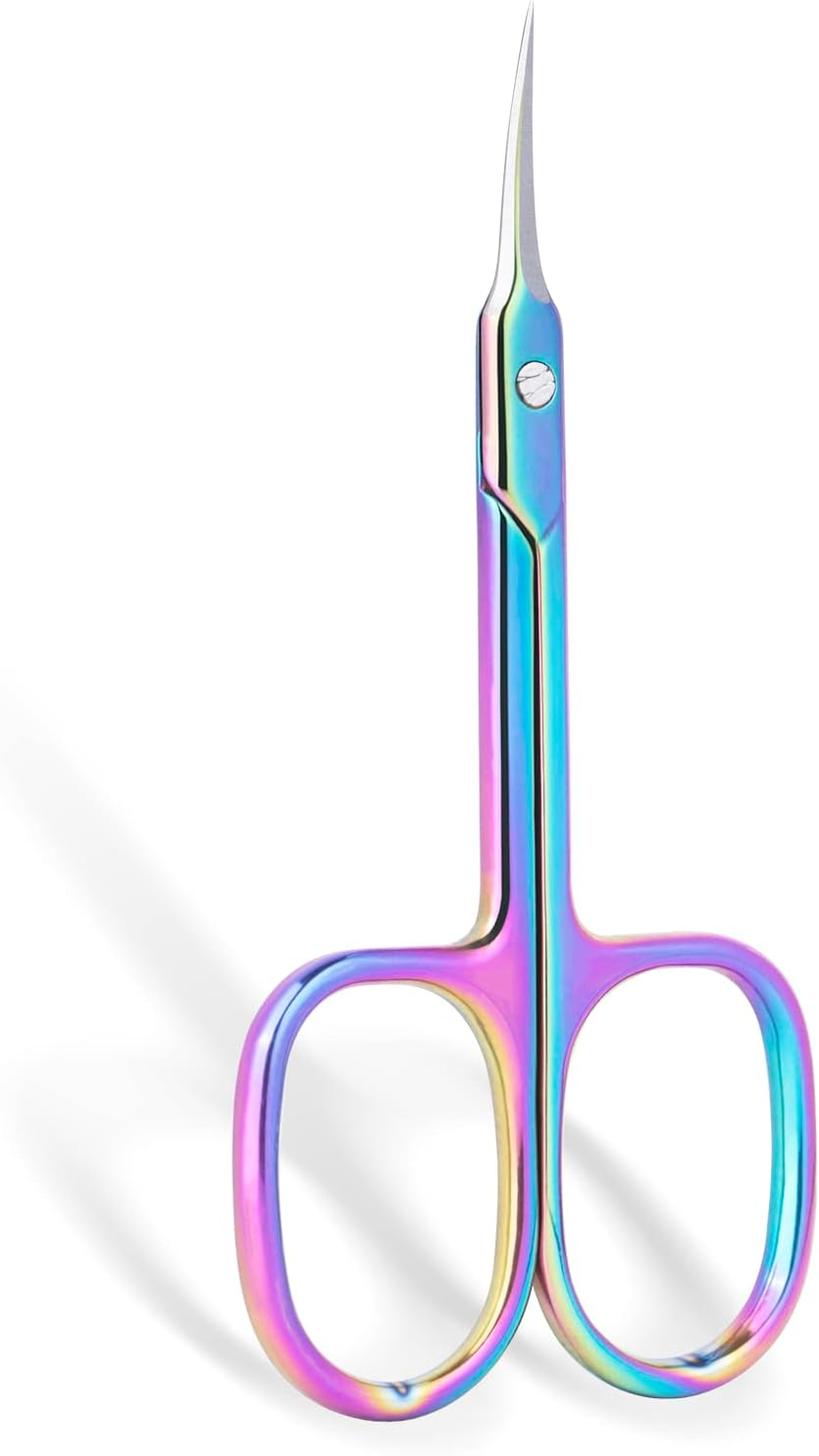 BNG Cuticle Scissors Professional Upgrated Curved Cuticle Nail Scissors for Women Men, Stainless Steel Cuticle Nipper Nails Remover Scissors, Pedicure Manicure Nail Art Tool (Purple)