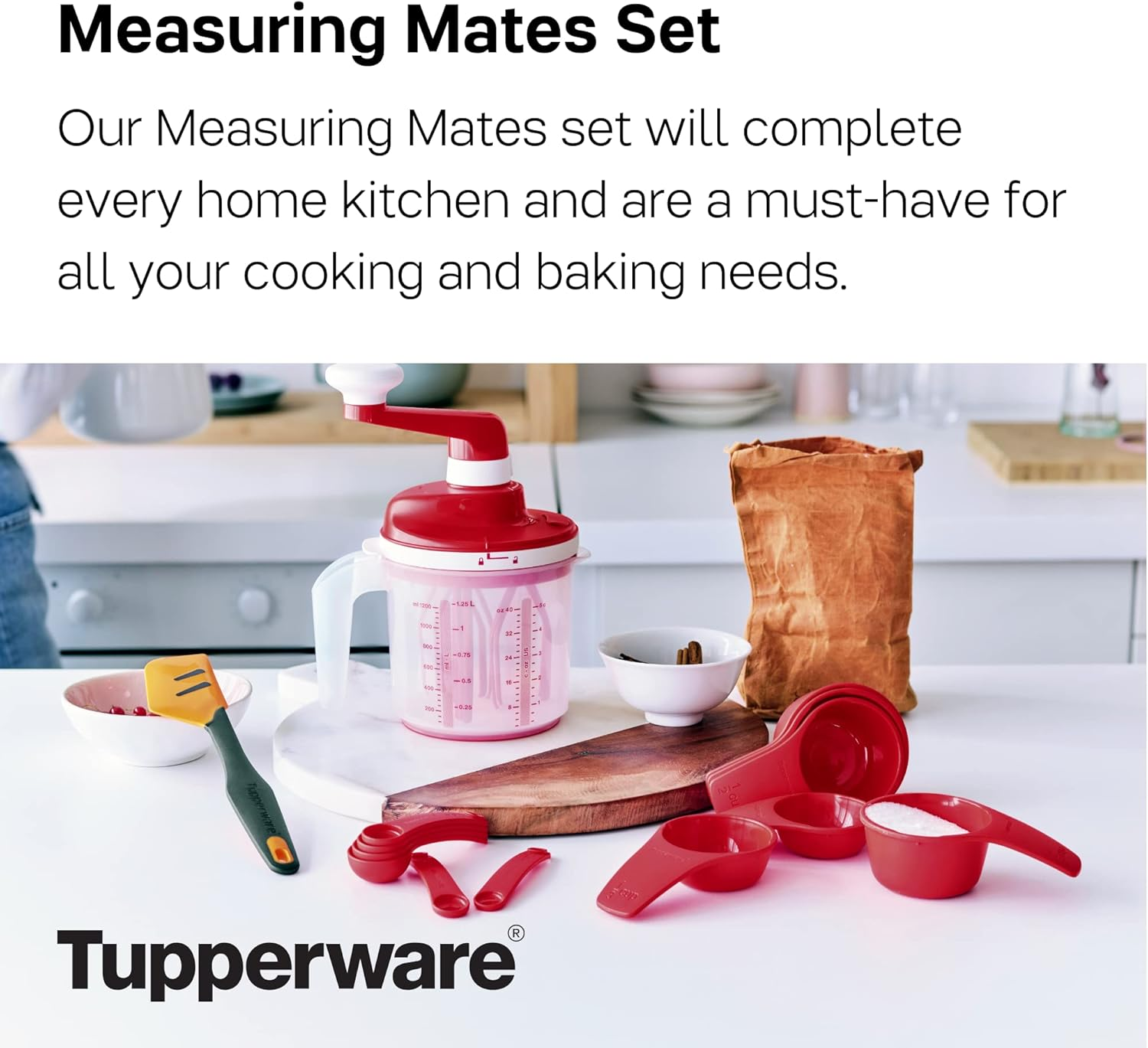 TUPPERWARE Brand Measuring Mates Set - 6 Measuring Cups + 6 Spoons - Dishwasher Safe & BPA Free image number 2