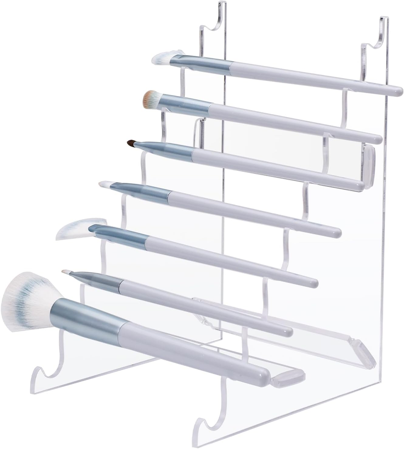 YITOBA 9-Slots Pen Display Stand Holder, Vertical Pen Stand Rack, Acrylic Brush Holder for Cosmetic Tools, Makeup Brush Organizer for Vanity, Clear Paint Pencils Rack for Office (Clear) image number 2