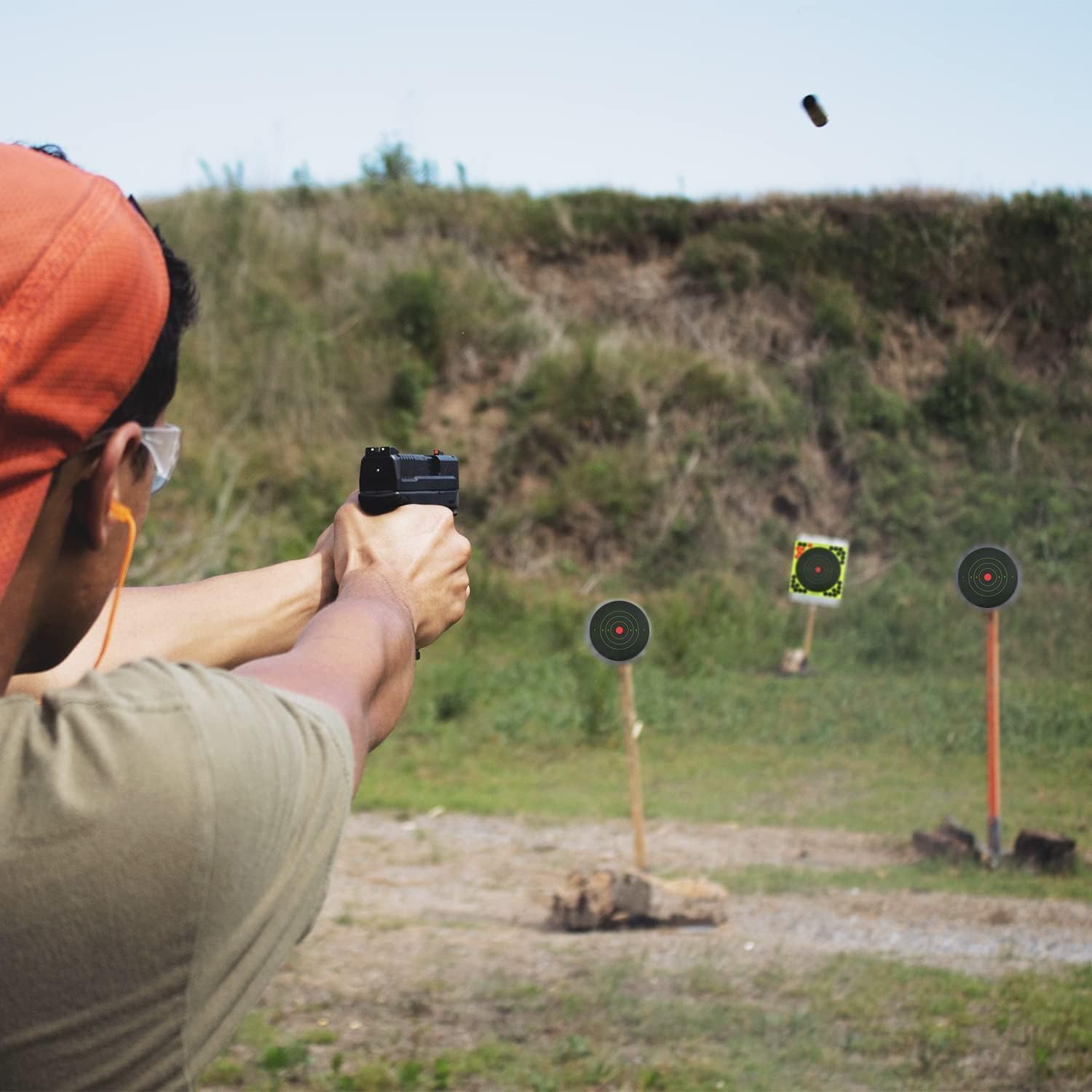 20.3CM Splatter Targets Paper, Self Adhesive Shooting Targets Paper, Shooting Practice Reactive Shooting Target Shots Target Paper, Bright Fluorescent Shot Marking Target Paper Splatter