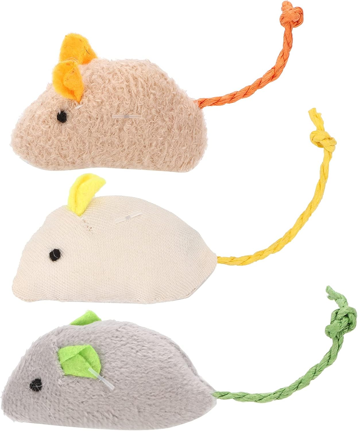 3Pcs Plush Mouse Toys for Indoor Cats Realistic Simulated Mouse Interactive Cat Toys Balls Mice Catnip Toys image number 3