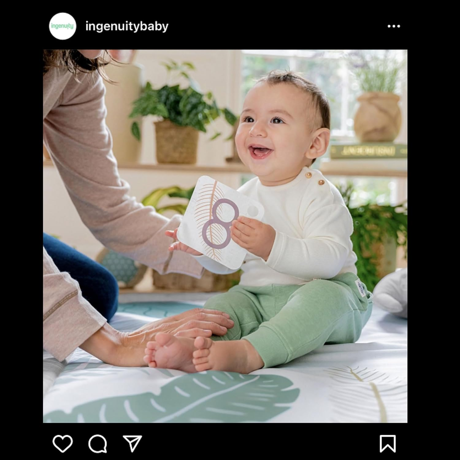 Ingenuity Sprout Spot Baby Milestone Tummy Time Activity Mat and Play Gym Unisex Ages 0+ Months 40 X 40 Inches image number 2