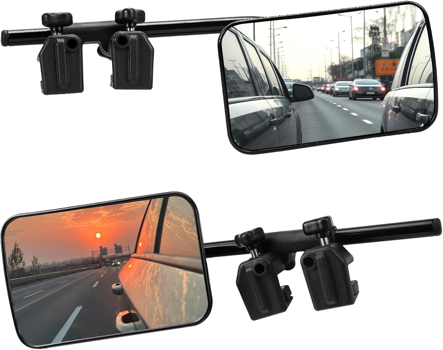 Venxykod Towing Mirrors Heavy Duty Clip Extensions, 360&deg; Anti-Vibration Adjustable Heads for Side Mirror Extenders, Convex Rearview Tow Mirror for Vehicle Car Truck Trailer Suv(1Pair)