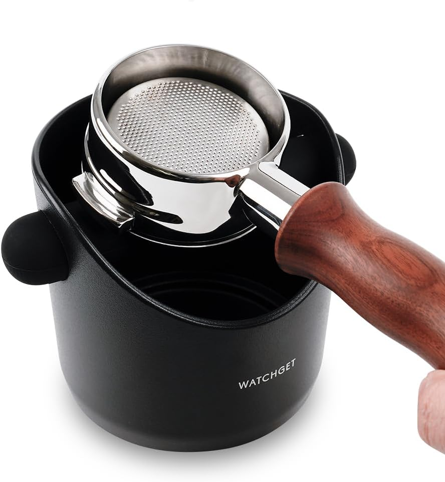 Espresso Knock Box,Watchget Coffee Knock Box with Durable Knock Bar Space-Saving Coffee Ground Bin Non-Slip Base, Small Espresso Dump Bin image number 4