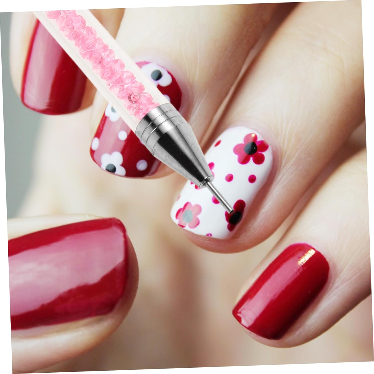 CALLARON 2Pcs Dual Ended Nail Tools with Extra Wax Heads Precision Rhinestone Applicator Dotting Tool for Nail Art Includes Storage Case for Easy Organization image number 6