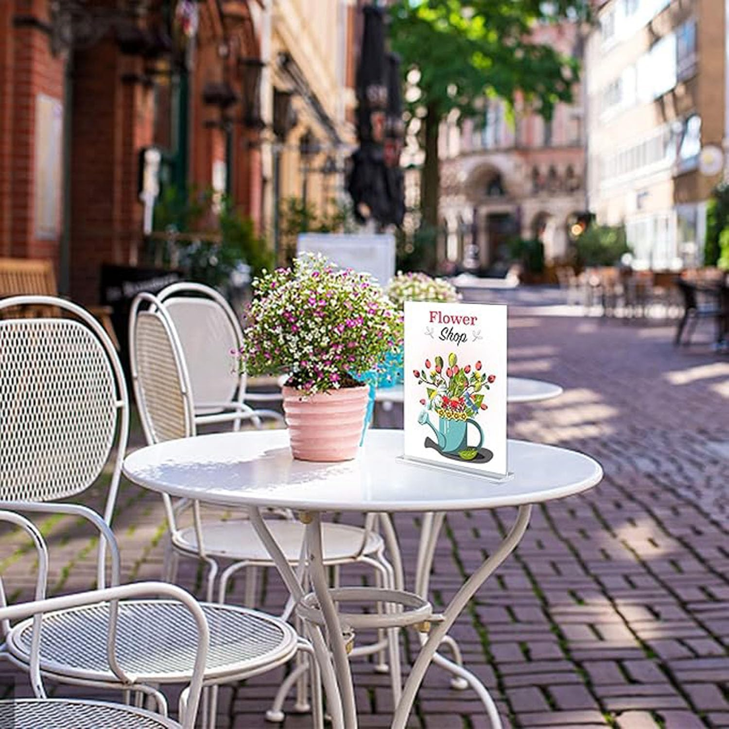 5Pack Acrylic Sign Holder,5.9 X8.2Inch Clear Display Sign Stand,Vertical Double-Sided Display for Store Sign Holders, Vertical Double Acrylic Stands, Vendor Booth Display Items(15Cm W X 21Cm H) image number 1