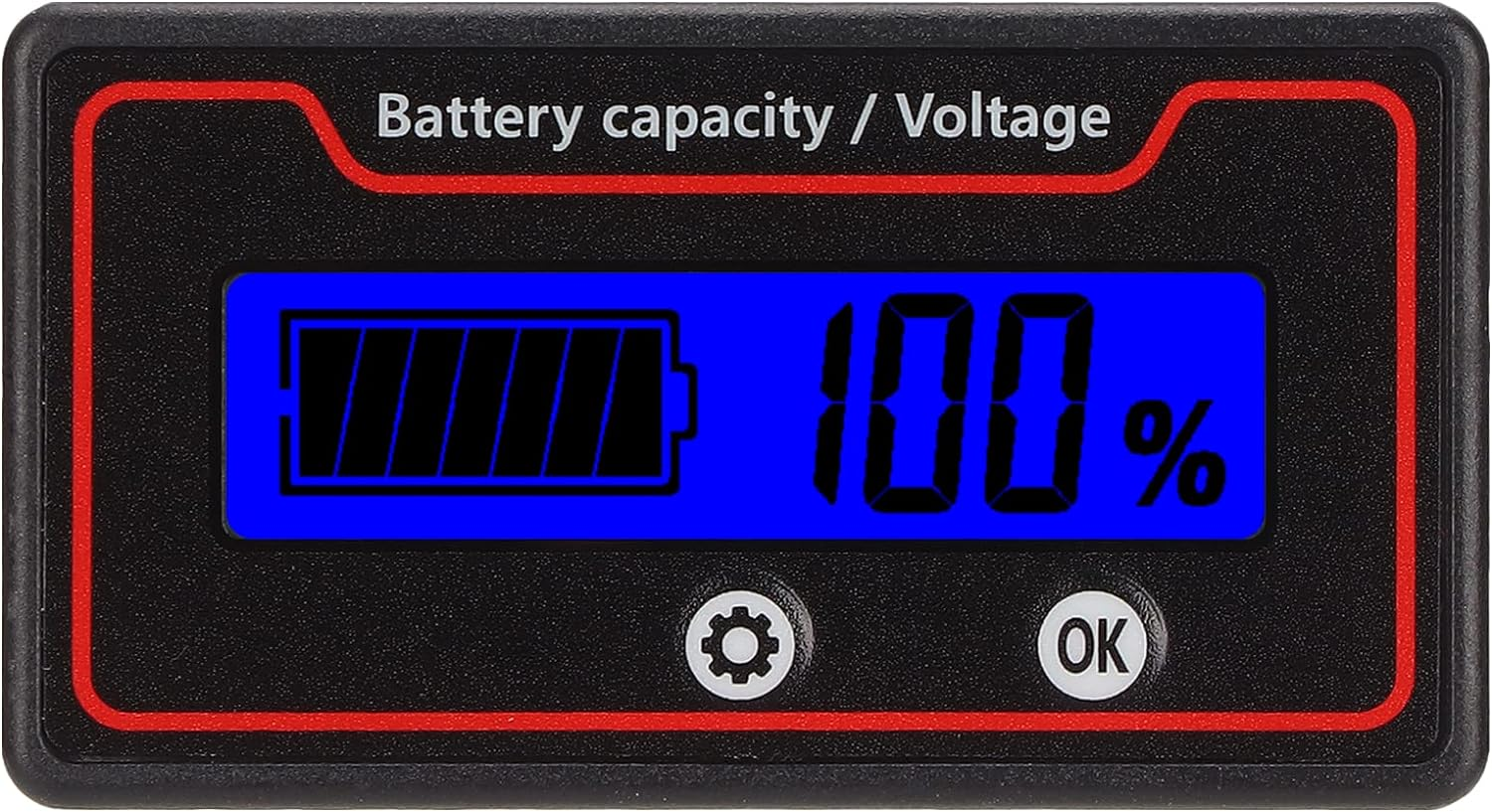 12-84V Battery Capacity Indicator Voltage Meter, Battery Monitor Battery Power Indicator Panel for Electric Vehicle Battery Packs, Etc (Green Light)