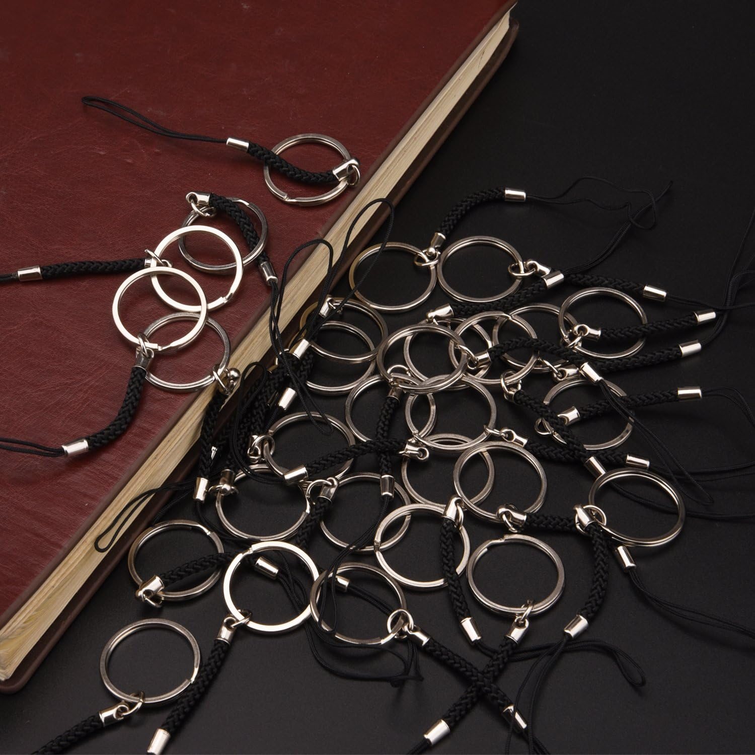 Sunmns Split Key Chain Rings with Lanyards Rope for USB Flash Drive, MP3, MP4, Key Finder and ID Card Badge, 30 Pack