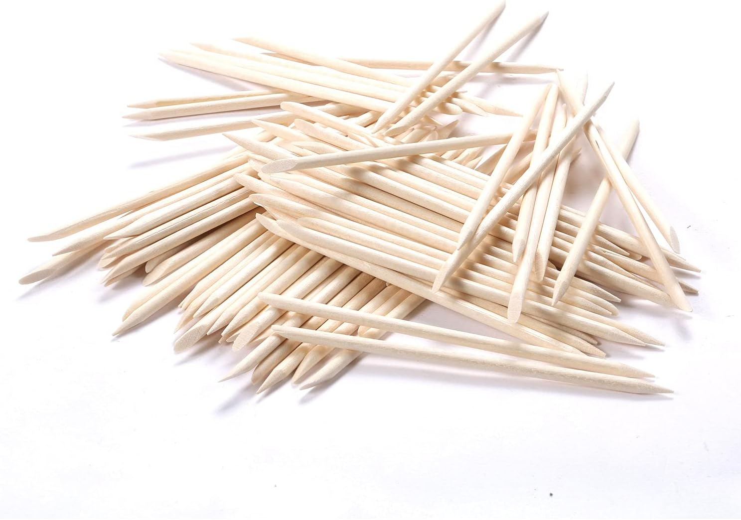 HOOMBOOM 100Pcs Orange Wood Sticks for Nails, Double Sided Cuticle Pusher Remover Nail Art Manicure Pedicure Tool for Manicure Pedicure