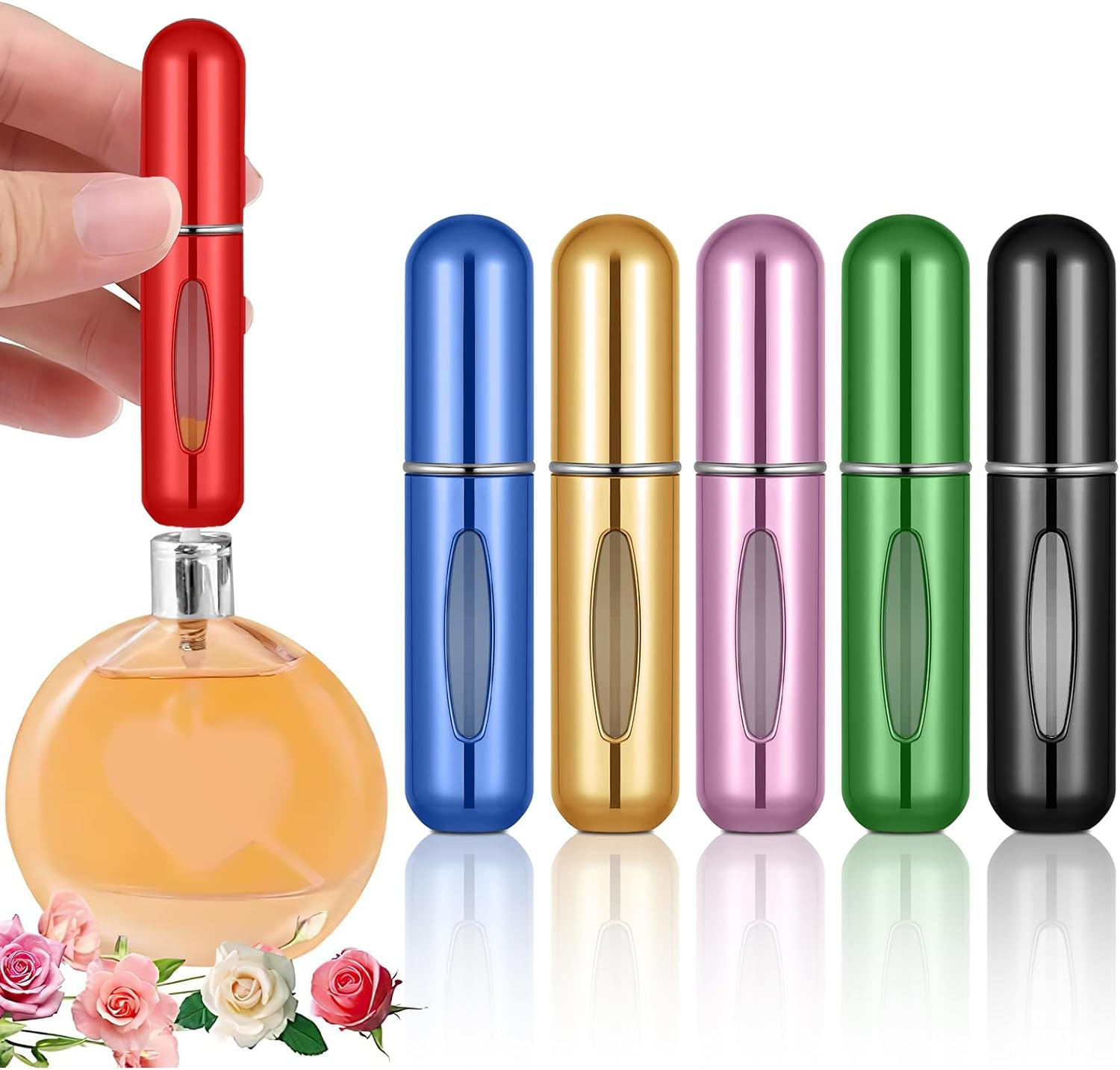 Refill Pump Case, 6 Pcs Mini Refillable Perfume Atomizer Bottle, Refillable Perfume Spray for Traveling and Outgoing (5Ml) image number 3