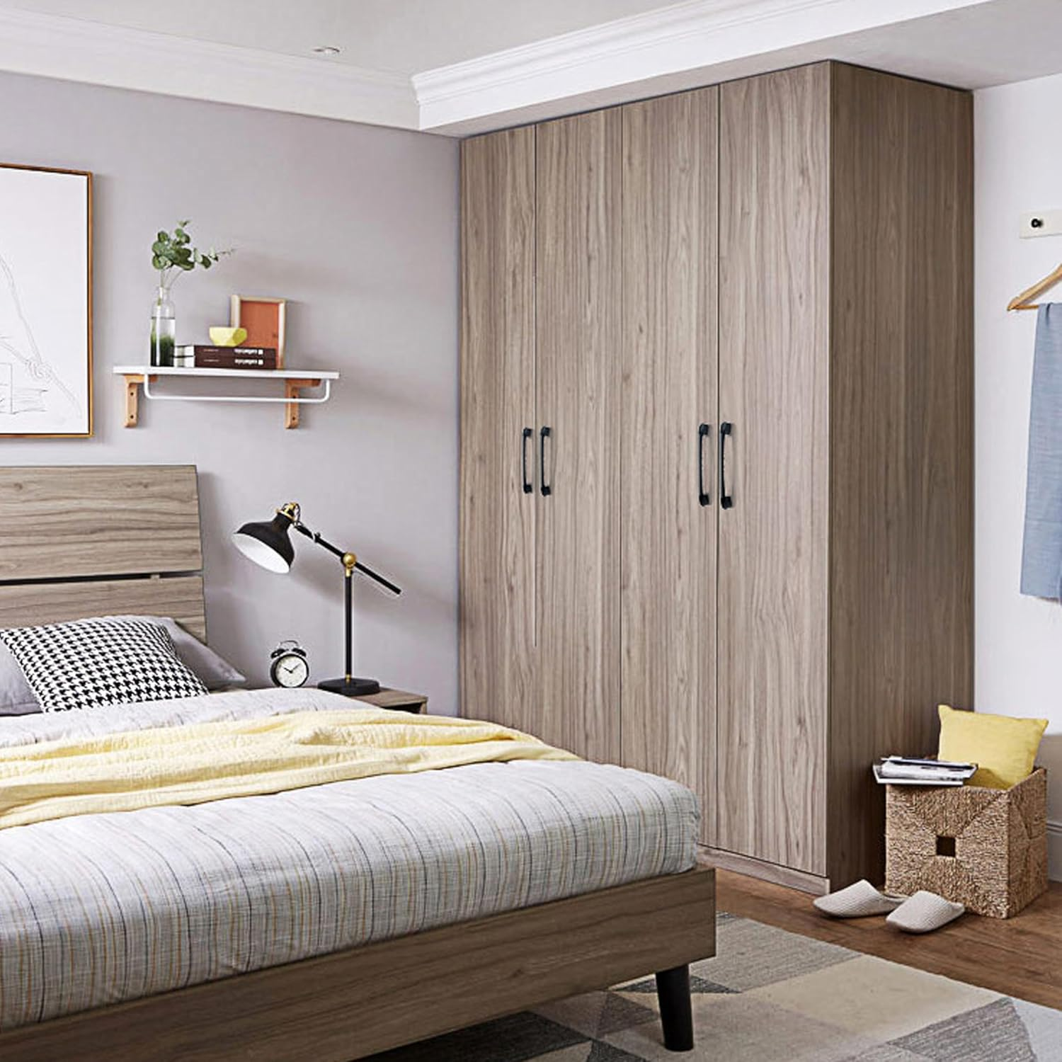 Set of 10 Matt Black Cabinet Door Handles and Pulls,Hardware Furniture Drawer Handles,Zinc Alloy Kitchen Cabinet Wardrobe Door Handles Pull,135Mm Long,Handles Hole Center 96Mm with Screw image number 5