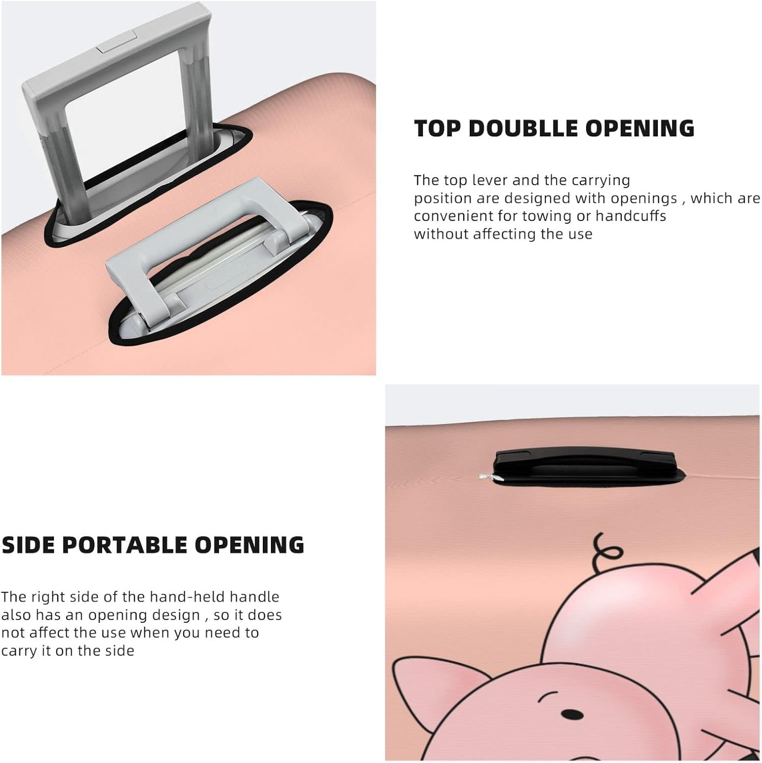 Piggy Luggage Cover Anti-Scratch Suitcase Protector Fits 18-32 Inch Luggage