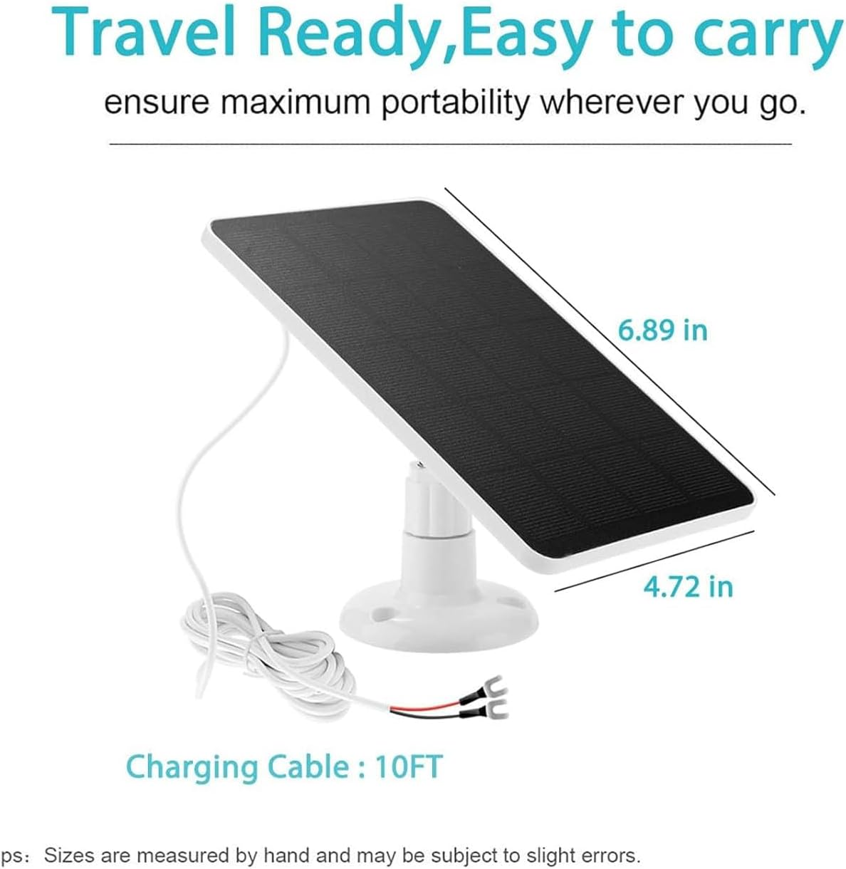 Solar Panel for Doorbell, Solar Compatible with Nest Doorbell (Battery), for Ring Video Doorbell, Doorbell 2K Camera, 360 Degree Adjustable, 9.8 Feet Charging image number 1