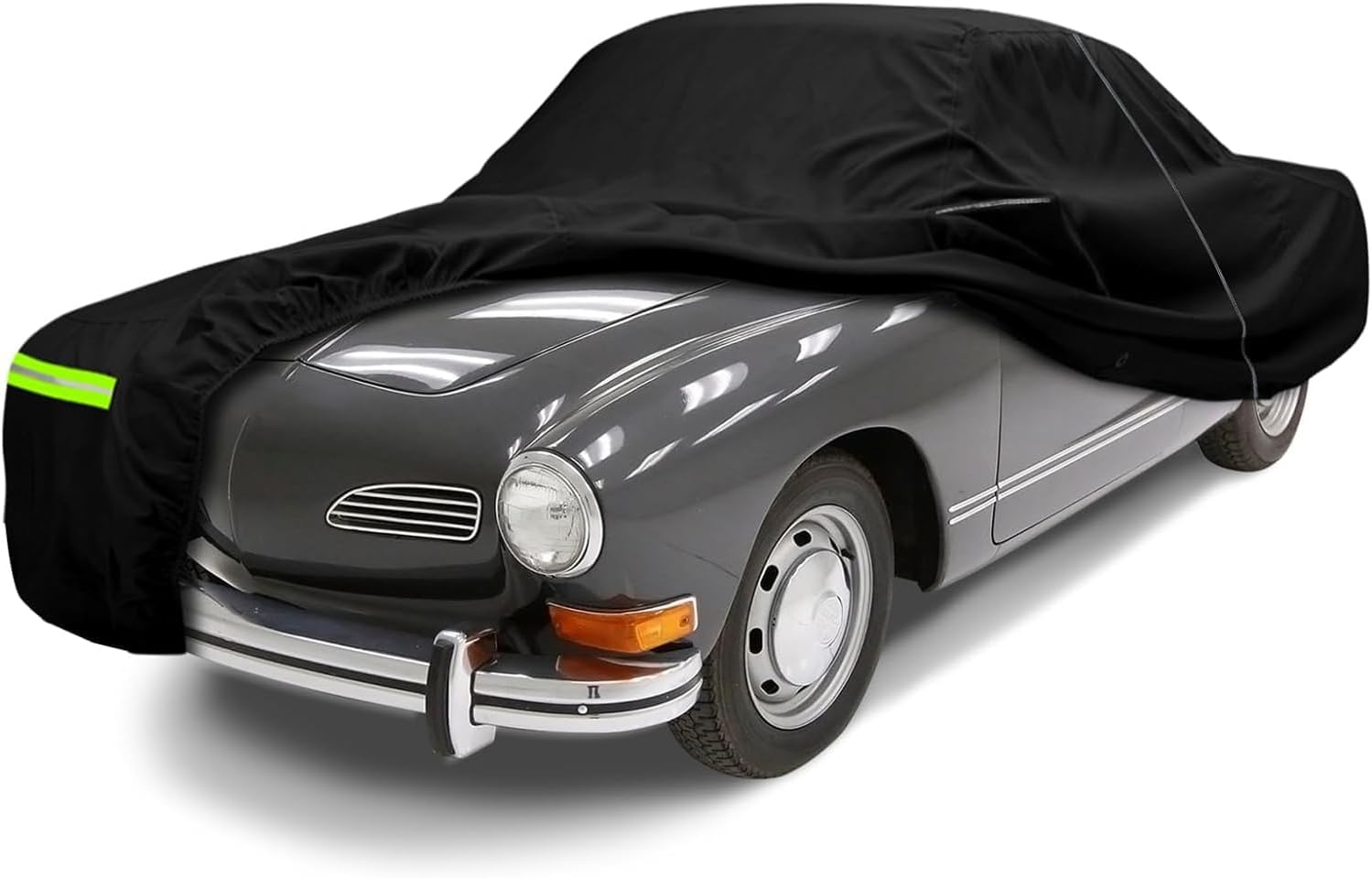 SAPUBK Waterproof Car Cover Compatible with 1955-1974 Volkswagen Karmann GHIA Coupe Accessories, 210T All Weather Car Covers with Zipper&Lock for Car Dust Snow Rain Hail Protection image number 6