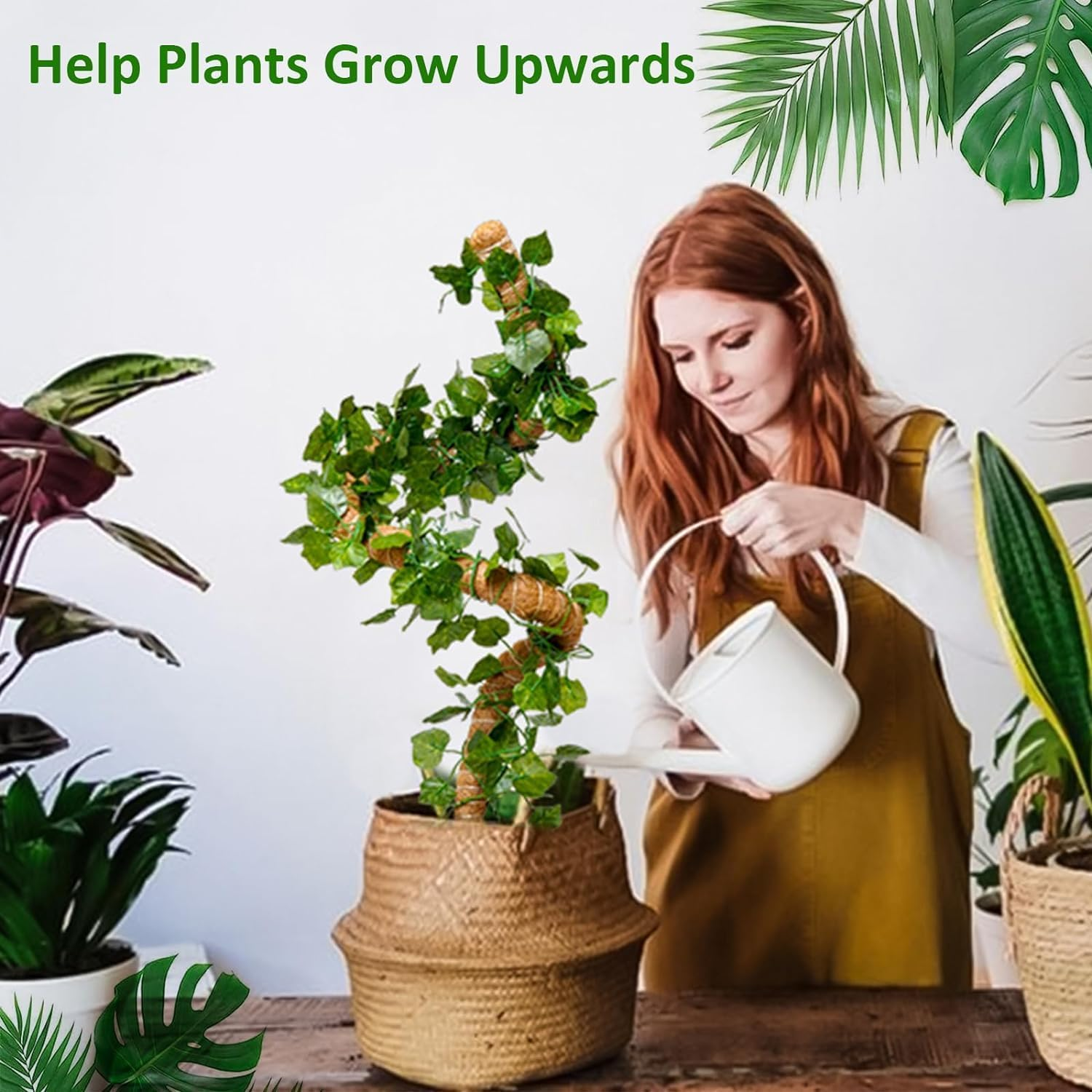 Pack Moss Pole Kit, 48 Inch Bendable Moss Pole Monstera Plant Support, Moss Poles for Monstera, Climbing Plants Indoor Large Moss Pole Support Garden Trellis Potted Plants Pothos Growth (48 Inch) image number 4