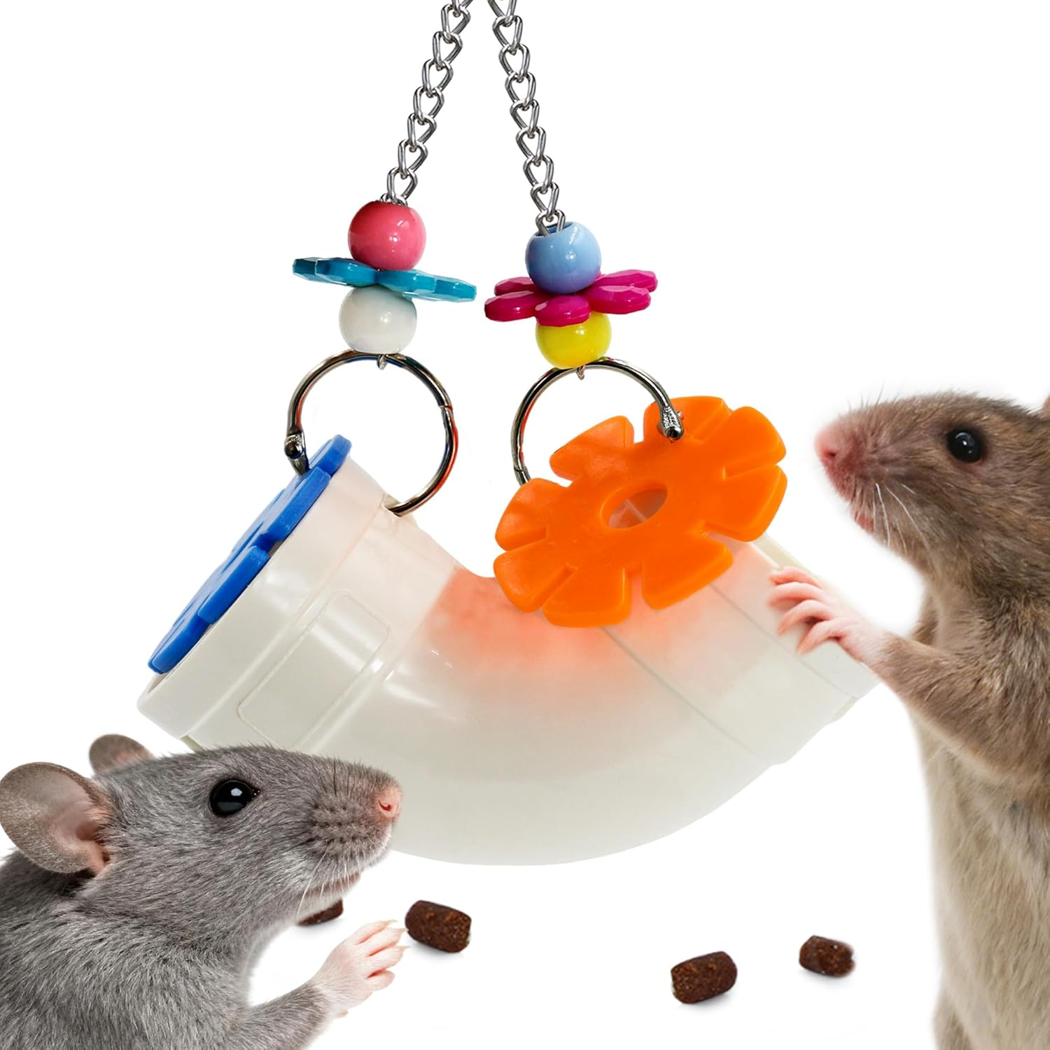 Jevnd Rat Enrichment Toys, Wide Opening Rat Foraging Toy for Various Treats, Slow Feeder Hanging Fancy Mice Cage Accessories Puzzle Toy More Healthy, Easy-Clean Rodent Toys for Rats, Mice or Parakeets image number 4