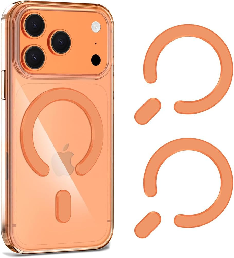 Enstphjoy Universal Magnetic Adapter Ring 2 Pack, Compatible with Magsafe Accessories, Iphone 16/15/14/13/12/11 (Mini, Pro, Max), Samsung Galaxy S22/S21 FE Ultra (White+Pink)