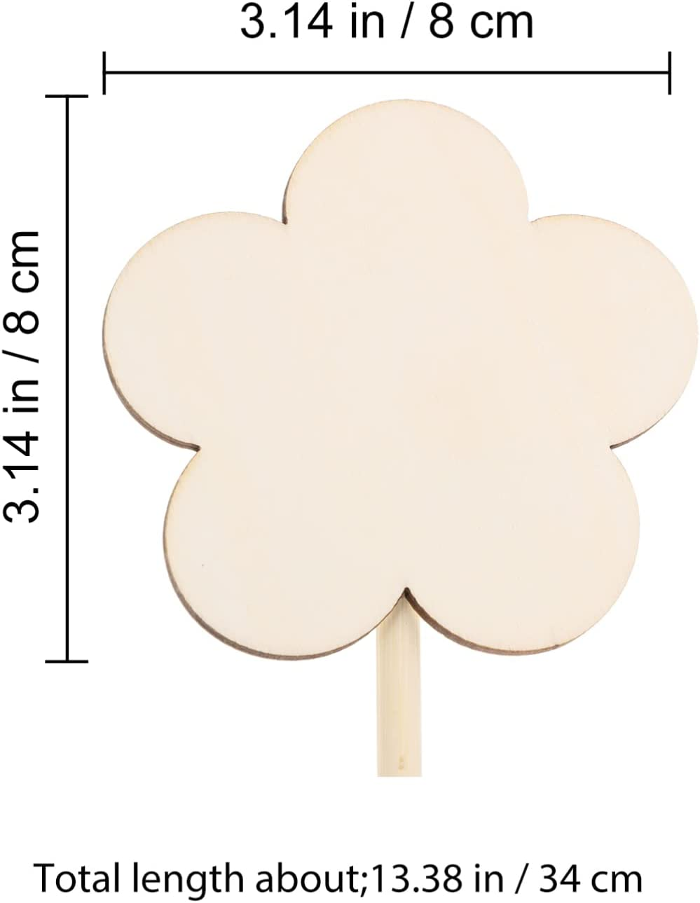 Toddmomy 14Pcs Make Your Own Princess Wand Unfinished Fairy Wand Stick Wooden DIY Crafts Moon Star Heart Crown Butterfly round Magical for Girls Art Show Cosplay Costume image number 4