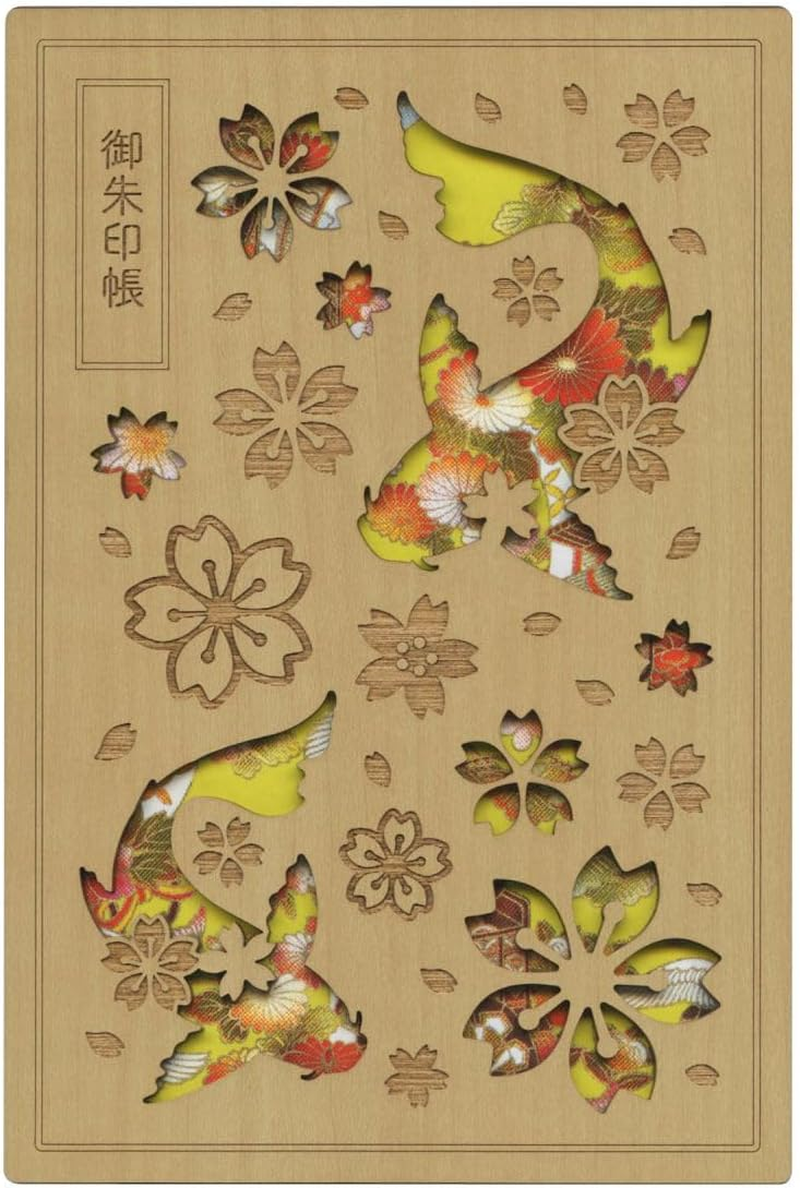Laser Processing Wooden Cover Goshuin Book [Chiyo Carp] Clean 23112CKO image number 1