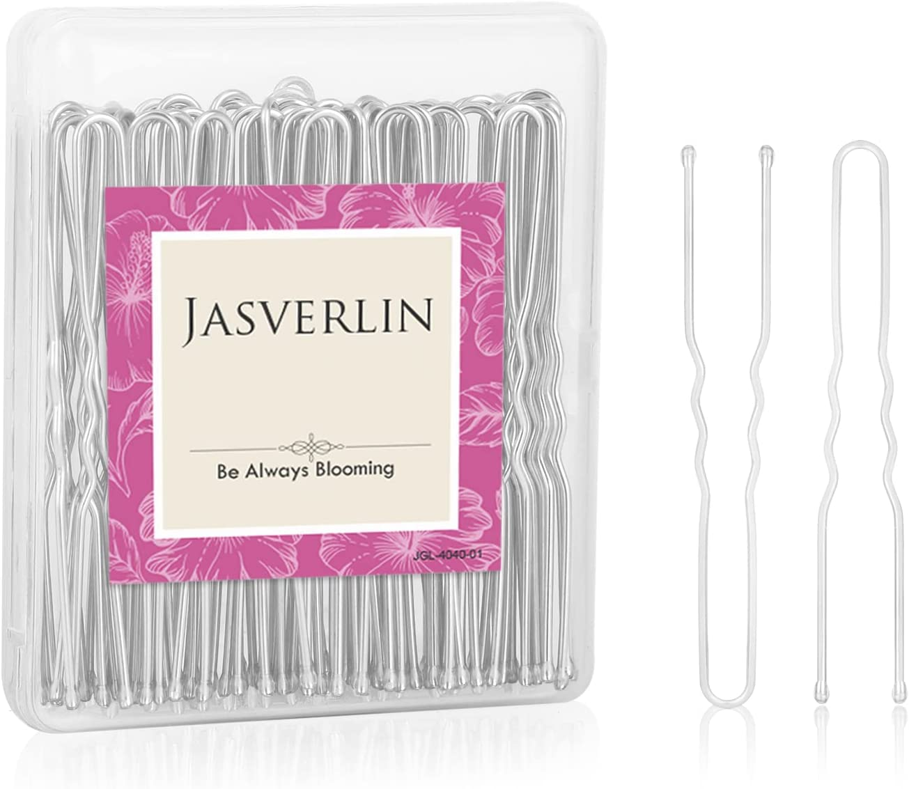 JASVERLIN U Shaped Hair Bobby Pins Blonde for Buns Maker Hairpins Updos Long Large Curly Waved Hairstyling Clips for Women Girls Ballet Wedding 2.4Inch 100Pcs