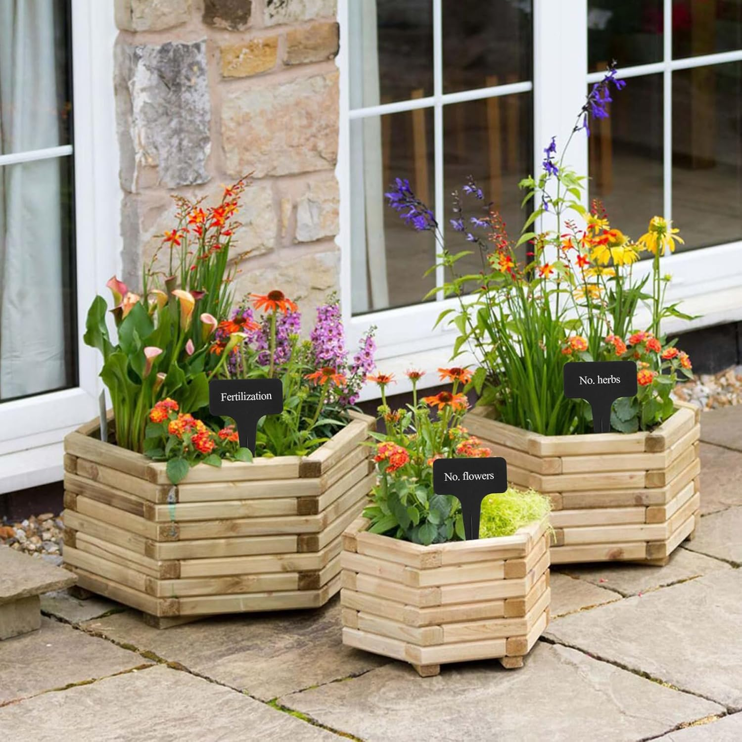 100 Pcs Black Plant Tags, Garden Label Potted Plants, Reusable T-Type Garden Labels Nursery Stake Tags, Plant Name Labels, for Outdoor Plants Herbs Flowers image number 6