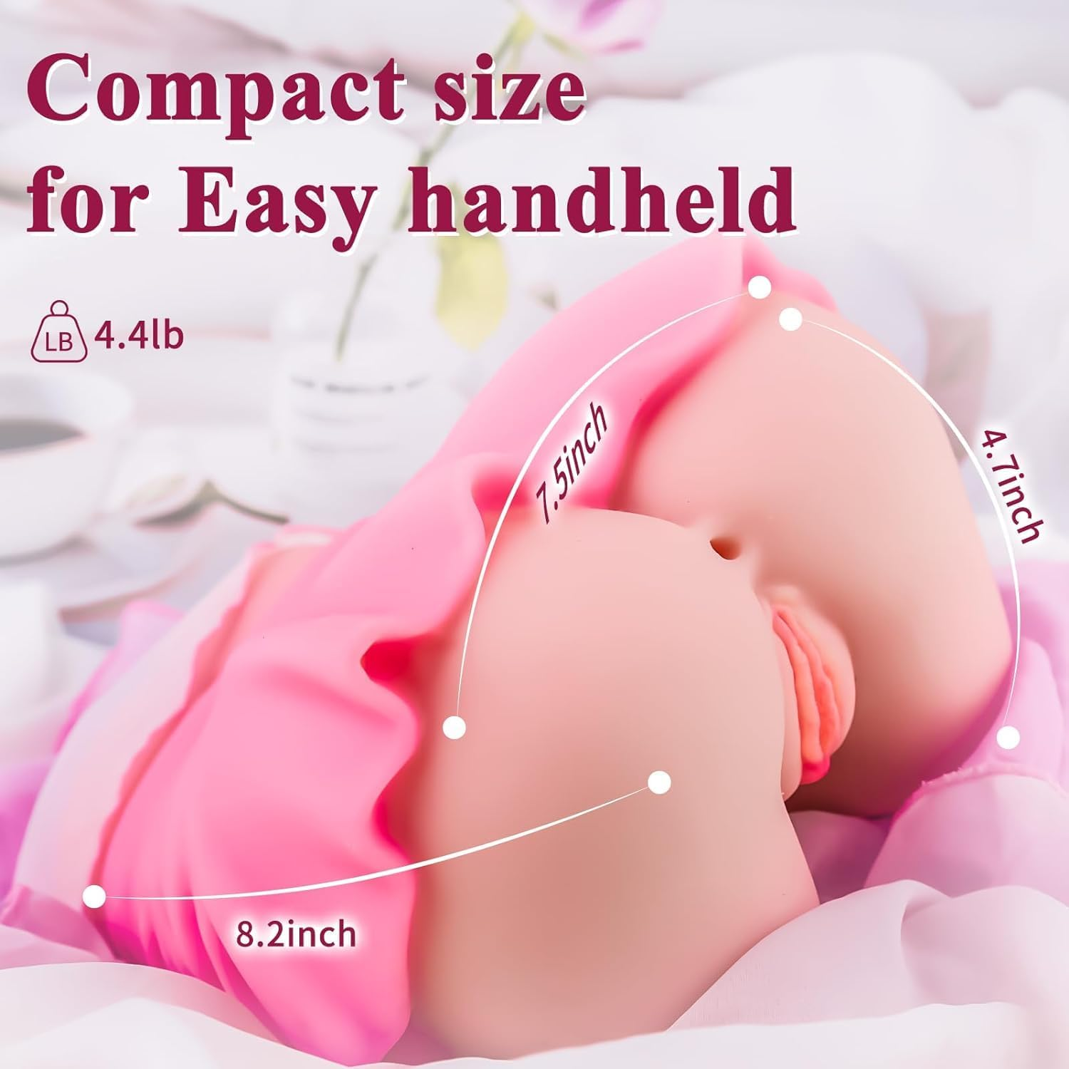 YUKAIONE 2-In-1 Male Masturbator with Realistic 3D Design, Pocket Erotic Toy with Pink Skirt, Textured Pussy and Ass for Men(Pink) image number 5