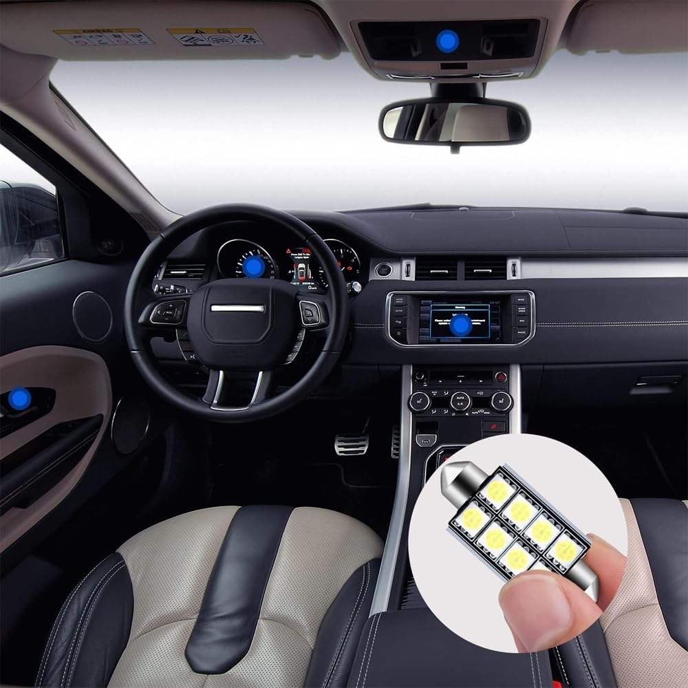 23 Pieces Car LED Interior Light Bulb,Universal Error Free LED SMD Bulbs Kit Festoon BA9S Canbus T10 C5W Xenon for Car Interior Dome Map Door Courtesy Side Marker Instrument Panel Side Lights image number 3
