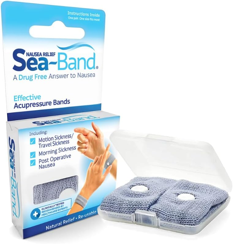 Sea-Band - Drug Free Nausea Relief Wristband, Adult Black