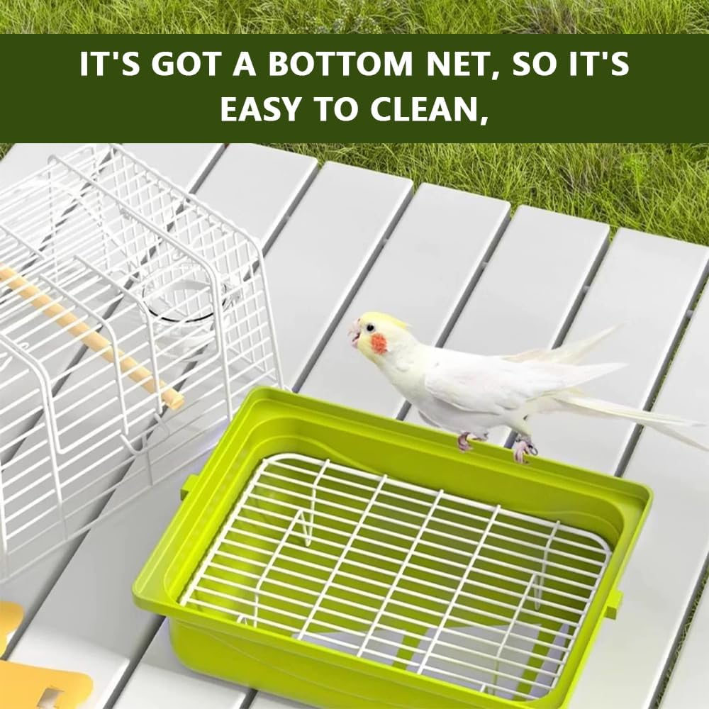 Large Portable Bird Cage &ndash; Flat Top Stackable Travel Cage for Small Birds, Parrots, Hamsters & Hedgehogs, Durable Metal Wire Crate with Food Bowl, Breathable & Lightweight Design image number 5