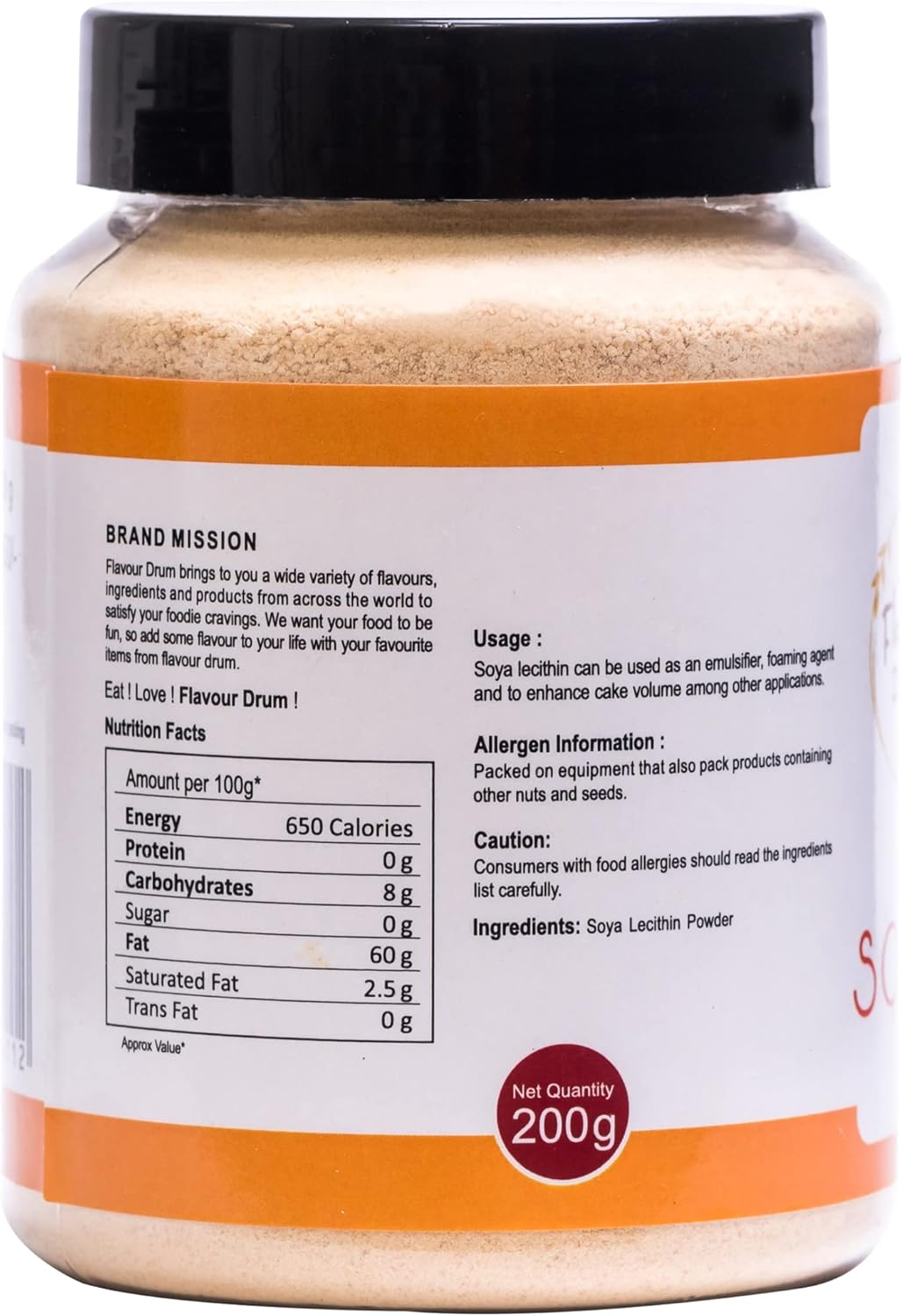 Flavour Drum Soya Lecithin Powder, 200 G image number 2