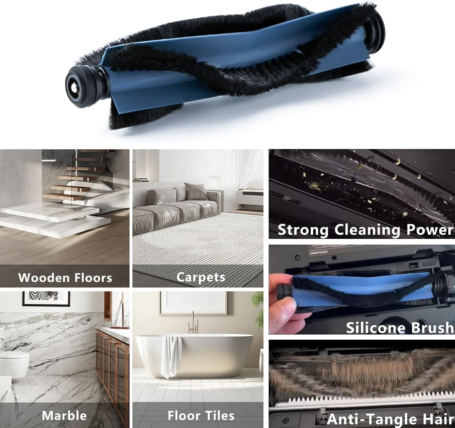 X10 Pro Omni Accessories Compatible with Eufy X10 Pro Omni Robot Vacuum Cleaner, Replacement Parts with 1 Roller Brush, 4 Dust Bags, 6 Side Brushes, 4 Mop Pads, 4 Filters