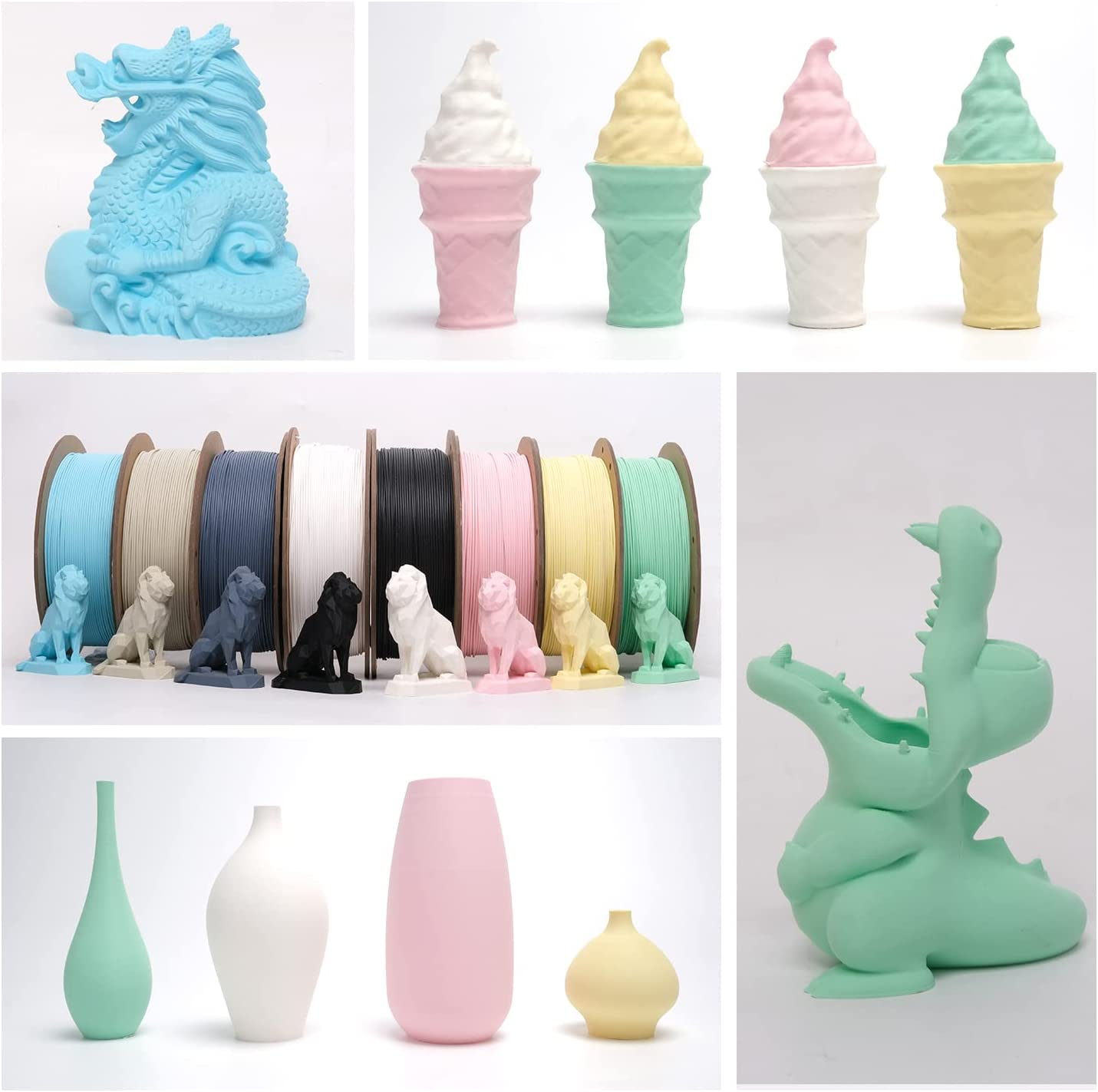 Esun Upgraded Matte PLA Filament 1.75Mm, PLA 3D Printer Filament, Shine-Free Color, Frosted Texture, 1KG per Spool, 2 Spools 3D Printing Filament, Deep Black and Deep Black image number 6