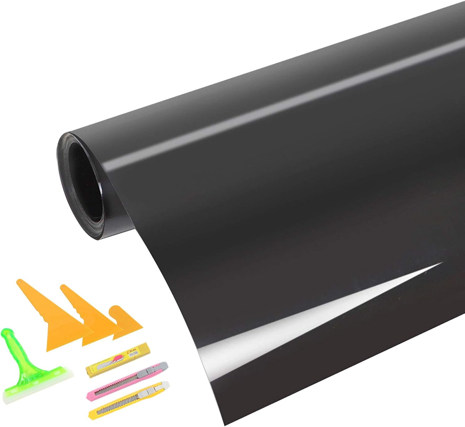 Giantz Window Film Tool Kit, Set of 5 Blackout Windows Tint Privacy Films Roll Sticker Squeegee Tools Lit Home Room Office Car Furnishings, Durable Yellow