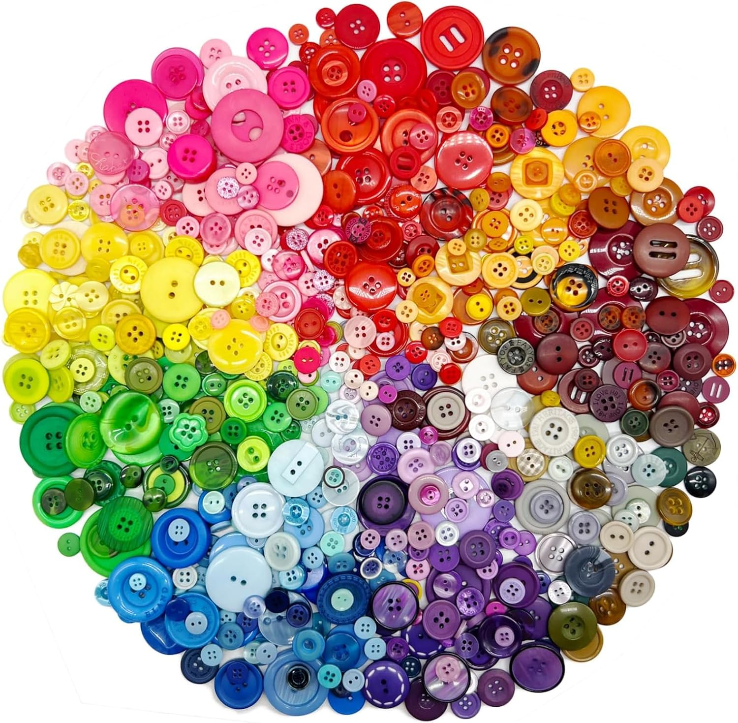 500-700 PCS Assorted Mixed Colour Resin Buttons 2 and 4 Holes round Craft for Sewing DIY Crafts Manual Button Painting,Diy Handmade Ornament image number 2
