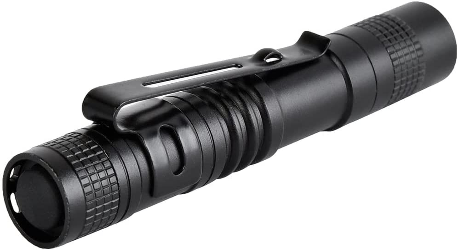 MODOAO Ultra Slim Portable 900LM Mini LED Flashlight Belt Clip Pen Light Tactical Torch 9 Cm (4 Pack) image number 4