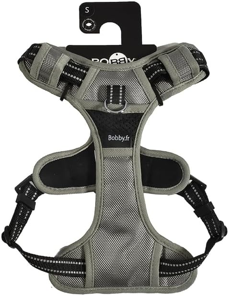 Bobby Rando Walk - Dog Harness, Nylon Dog Harness Medium Small Large Dog Harness, Safe, Comfortable, Reflective, Adjustable, Grey, M/40-63X2 CM image number 7