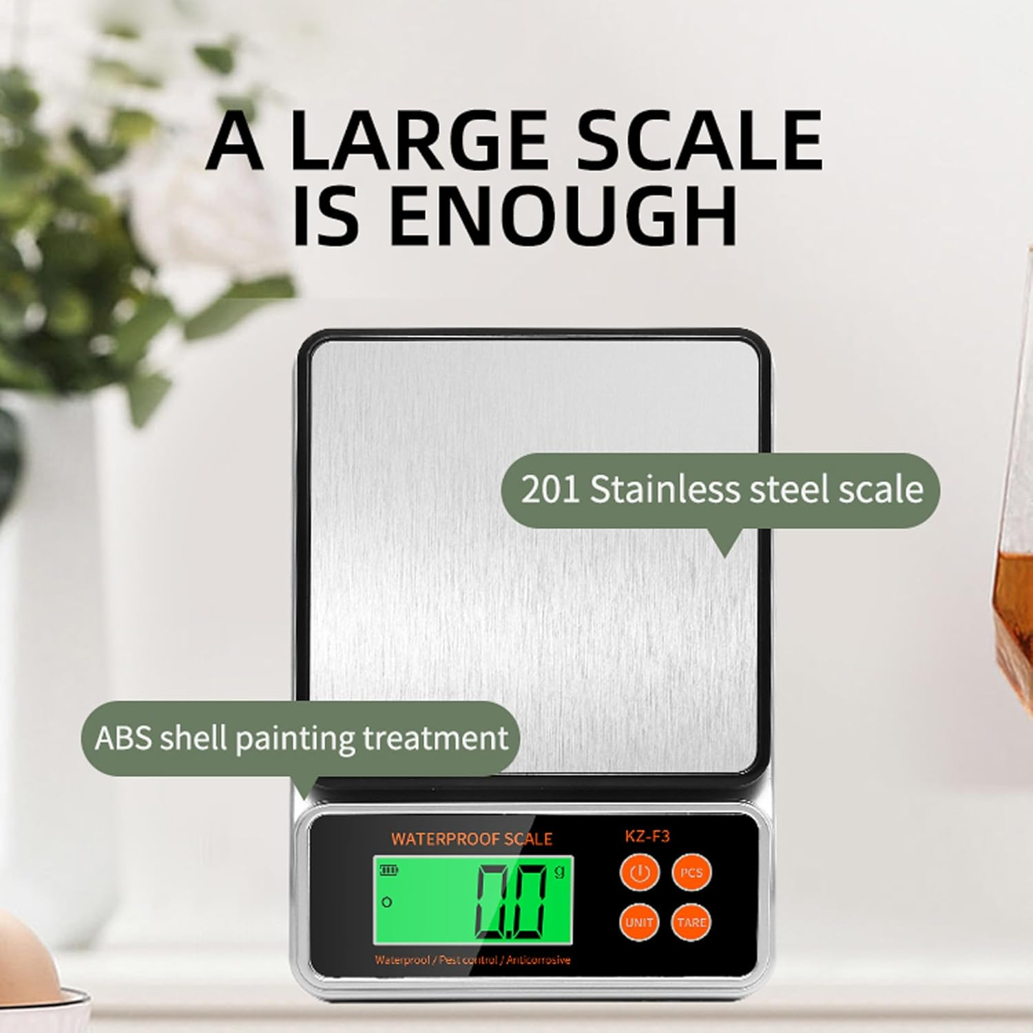 Salesbay Waterproof 10Kg/1G Digital Kitchen Scale Precision Gram Baking and Cooking Food image number 2