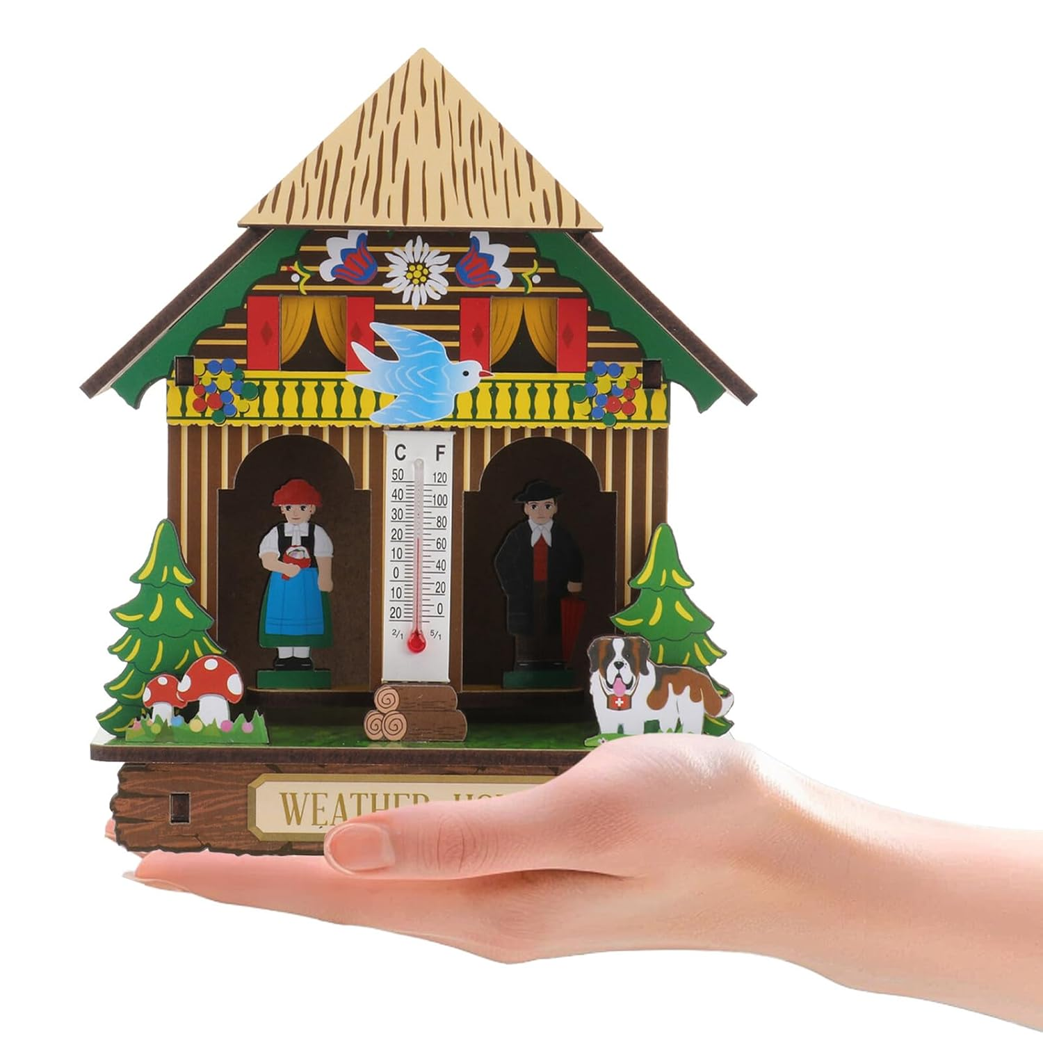 Bestonzon Accurate Indoor Hygrothermograph Wall Hanging Thermometer Hygrometer for Home Weather Monitoring Multifunctional Temperature and Humidity Gauge Elegant Design for Random Color image number 6