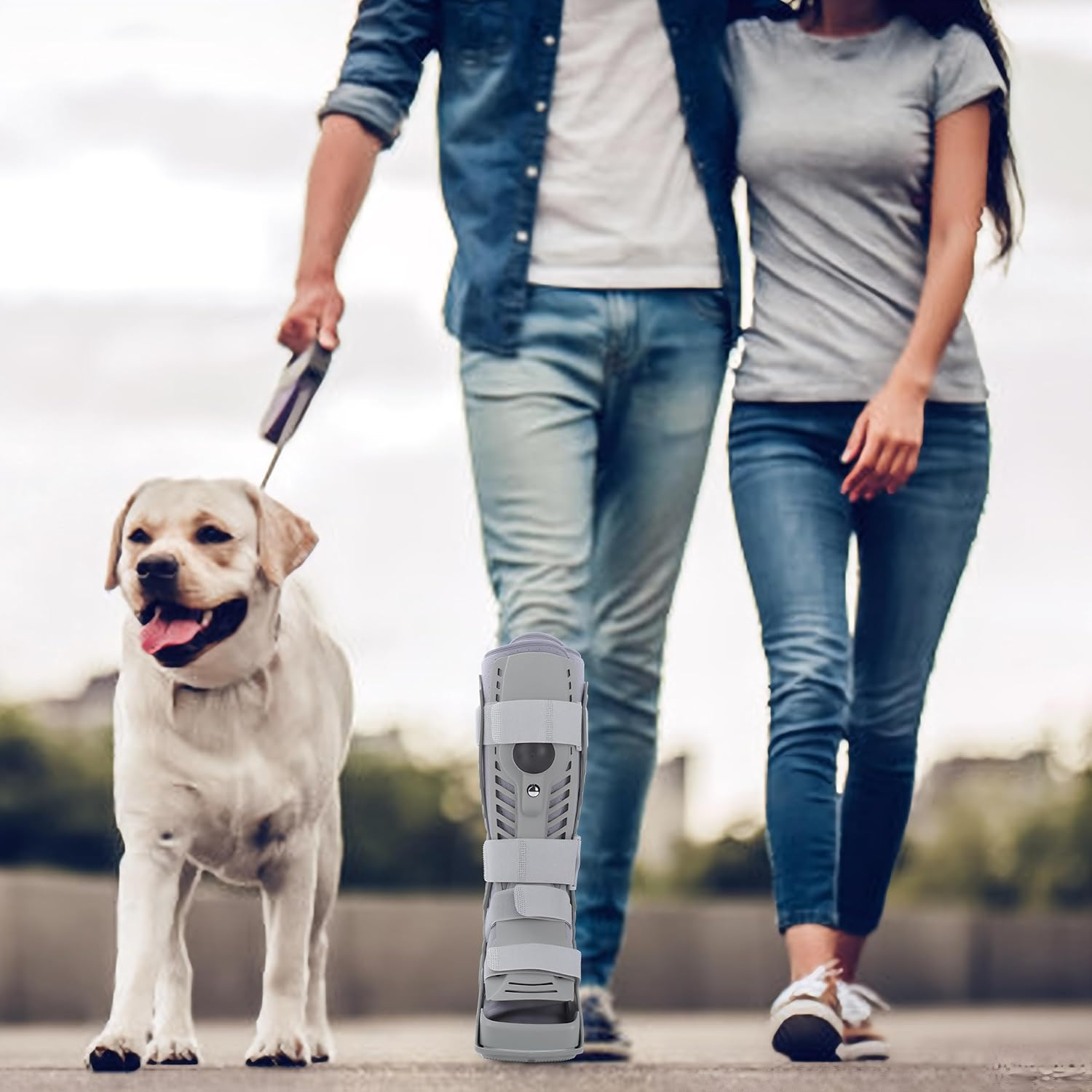 Mathgetin Air Cam Walker Fracture Boot, Tall Inflatable Walking Brace, Medical Orthopaedic Boot (L) image number 5