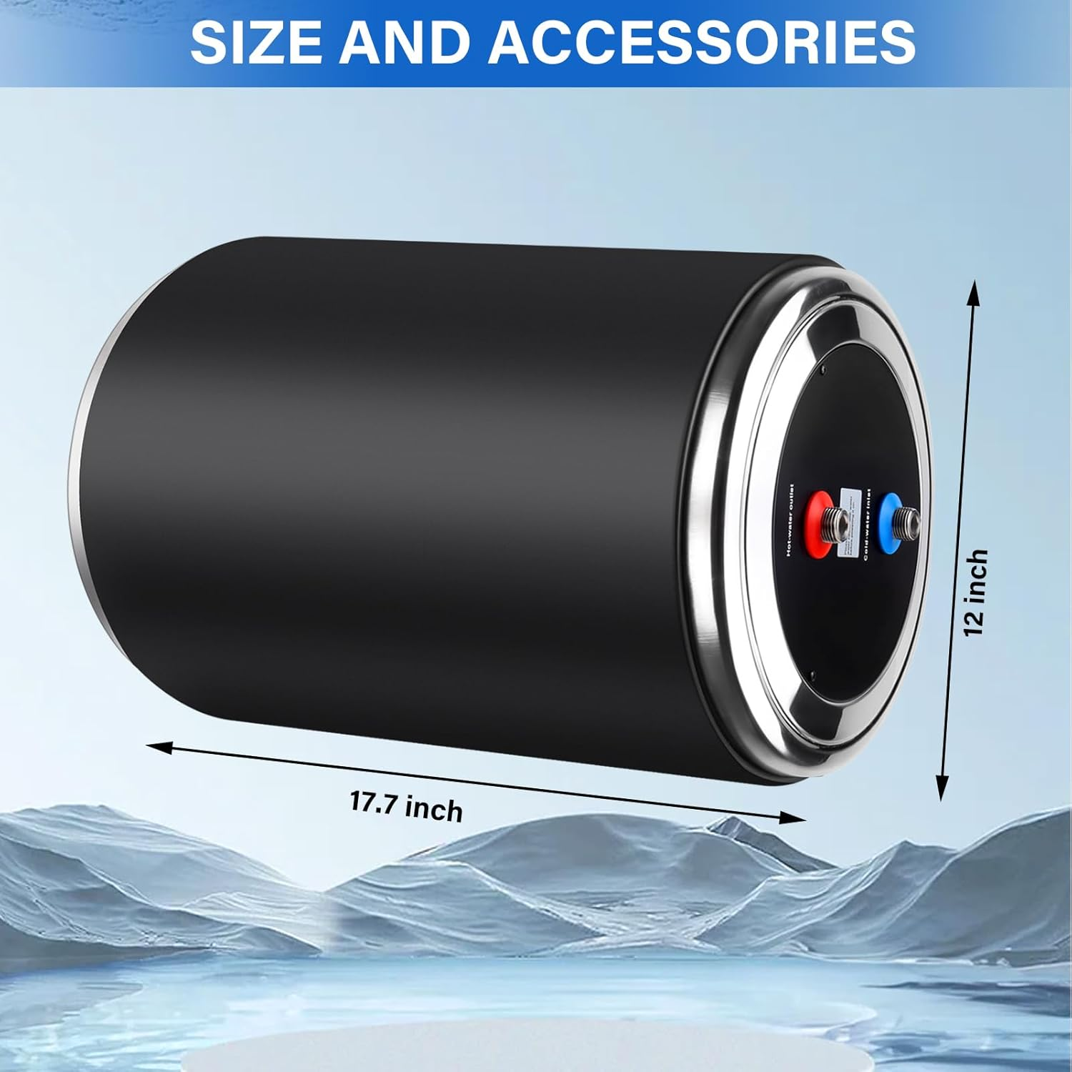 Dual Power Water Heater, 12V DC 200W/230V AC 1500W, 10L, for Caravan Camping AU Plug 230V RV Tank Water Heater, Instant for RV, for Camper with Double Power Supply & Remote Controller image number 3