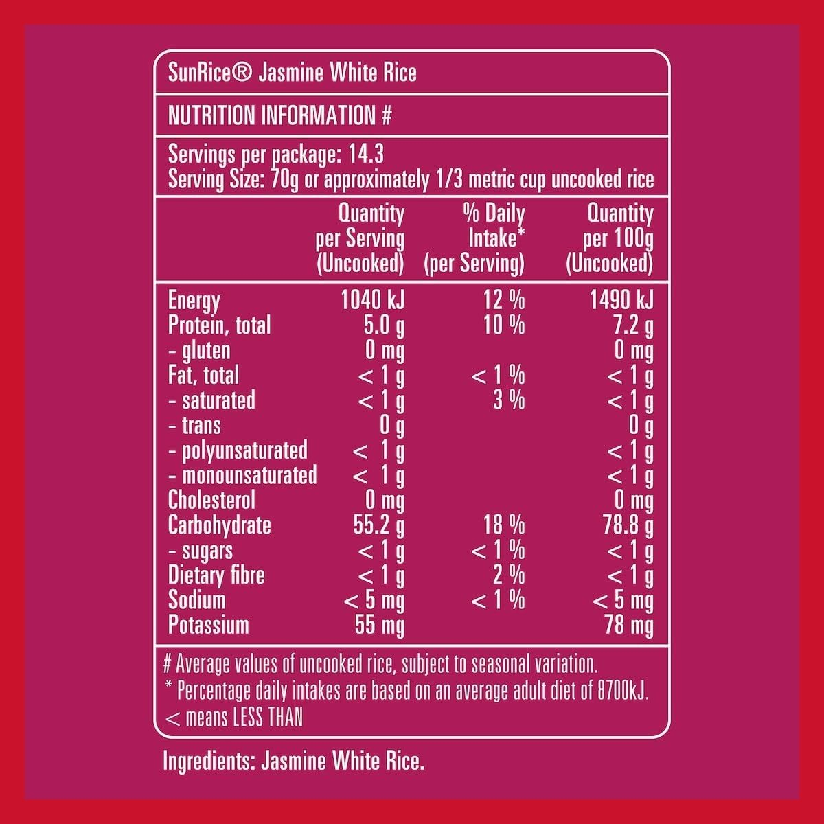 Sunrice Jasmine Rice 1 Kg image number 5
