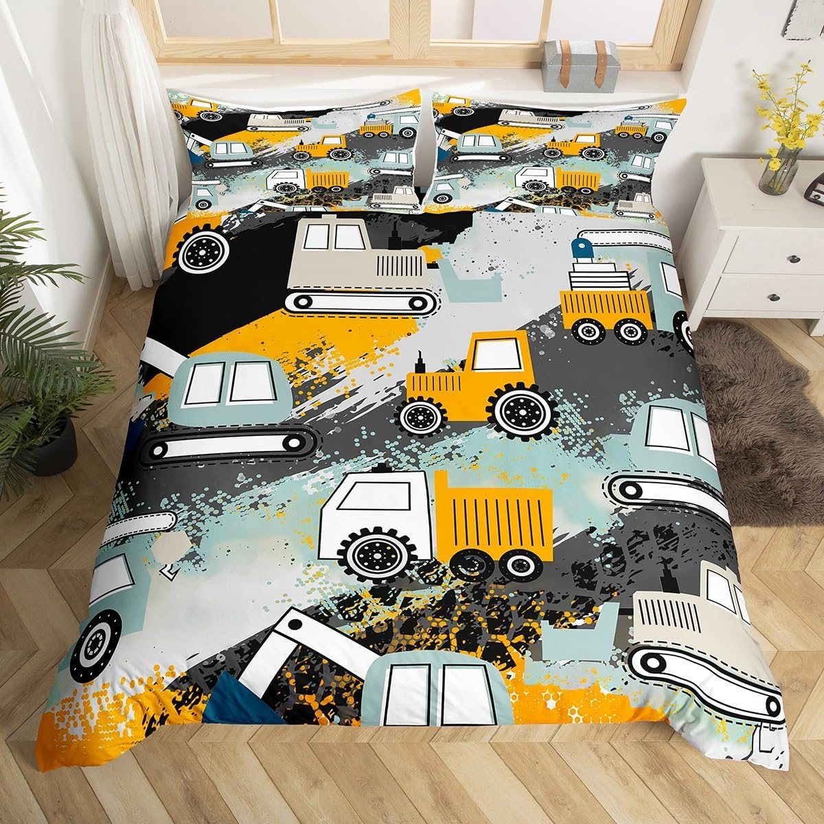 Aircraft Bedding Duvet Cover Set Kids Airplane Print Bedding Set Boys Girls Decor Aircraft Flying Comforter Cover Set Microfiber Sketch Style Blue White Bedspread Cover Bedroom Bedclothes Queen Size