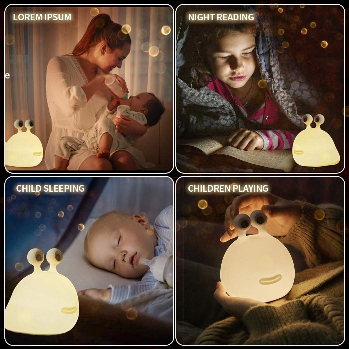MUID Original Authentic Slug Night Light, Nursery Squishy Lamp, Silicone Light for Classroom, Cute Animal Bedside Lamp for Baby Kids Teens, Soft Light for Bedroom Breastfeeding. image number 6
