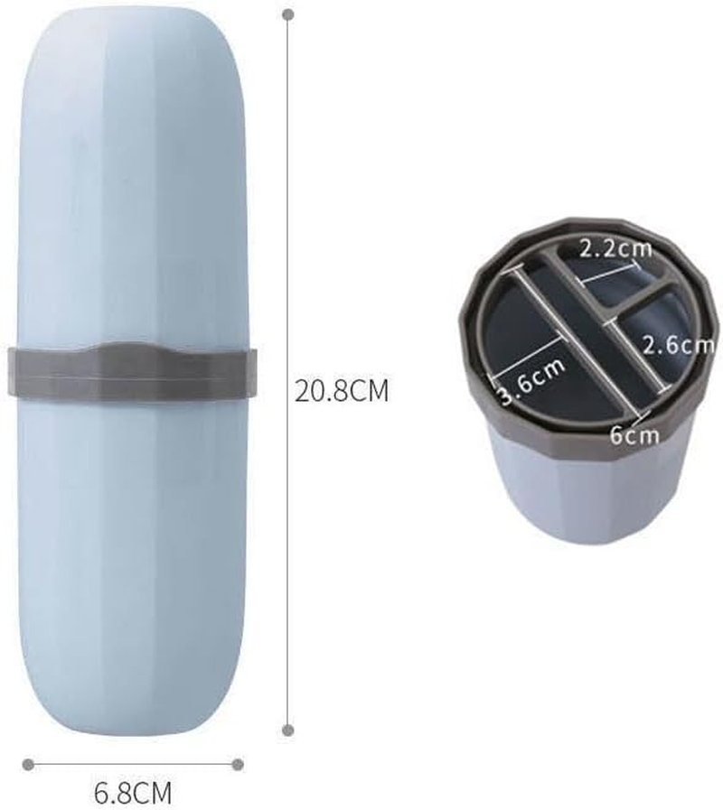 Portable Travel Toothbrush Case,Multifunctional Toothpaste Travel Case Holder Hard Plastic Tooth Brush Container Toothbrush Storage Box for Travel,Business,Home,Camping (Blue, One Size) image number 5