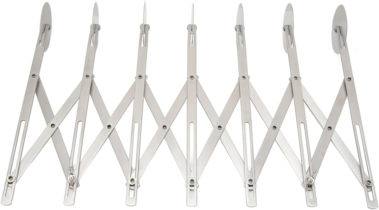 7 Wheel Pastry Cutter Roller, 7 Wheel Pizza Cutter Easy to Use Multifunction Adjustable Width Stainless Steel for Dough image number 3