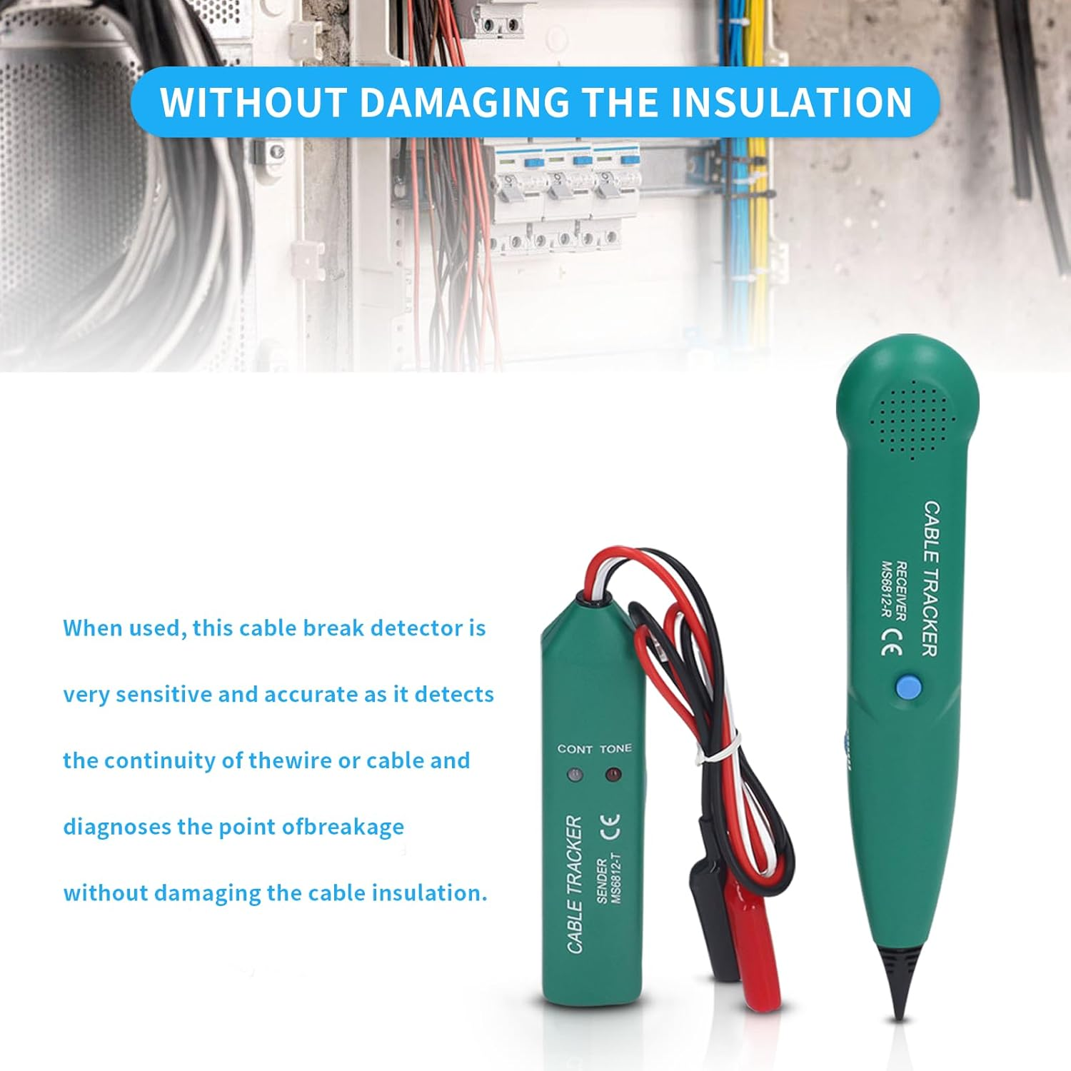 Cable Tracker, Professional Network Wire Tracker, Ethernet Tracker, Telephone Tone Generator, Circuit Breaker Finder, Electric, Automotive Wire Tracker Used to Detect and Identify and Inspect Cables. image number 5